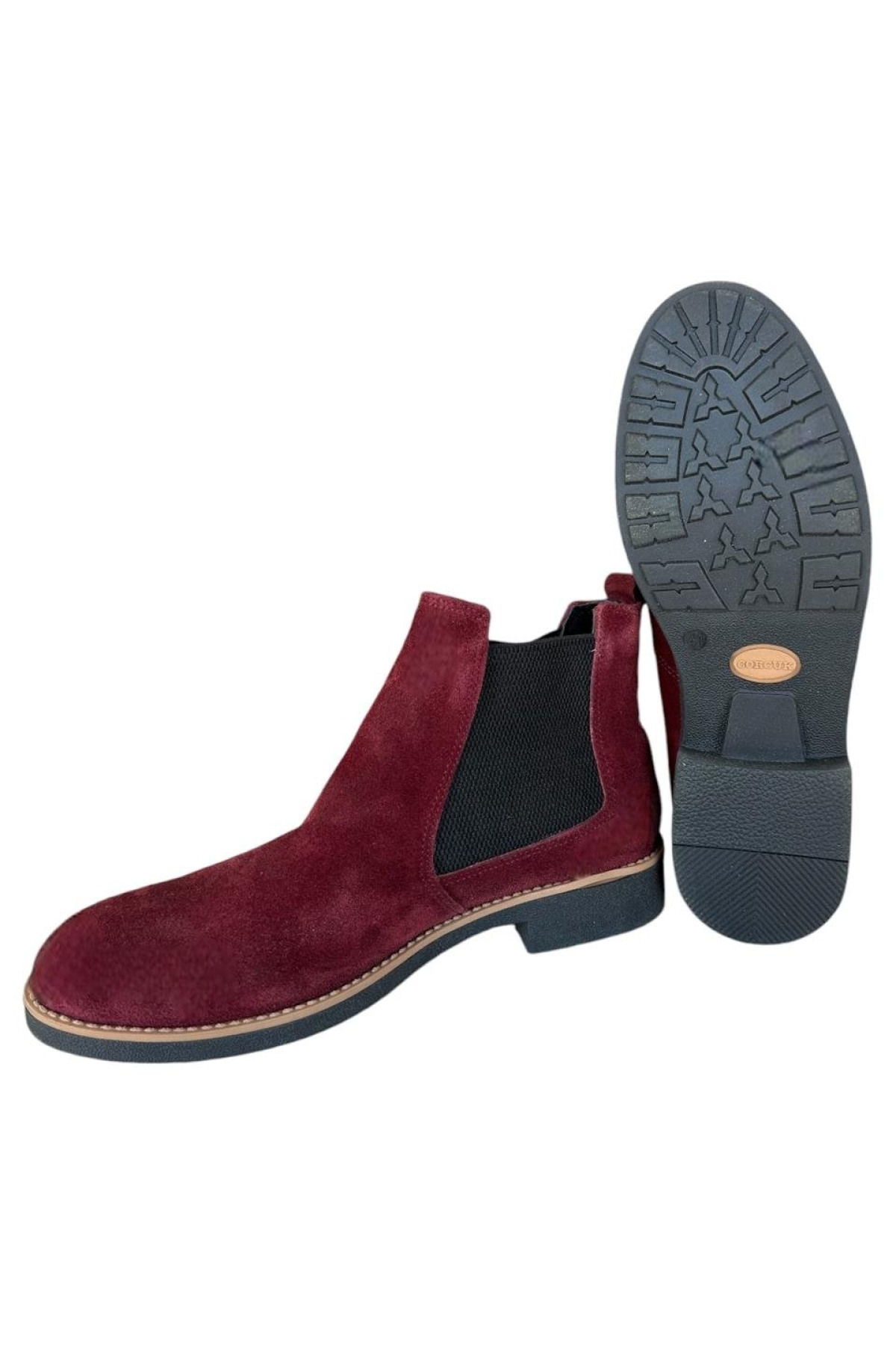 Erkek Süet Hakiki Deri Bot BORDO - Görsel 5