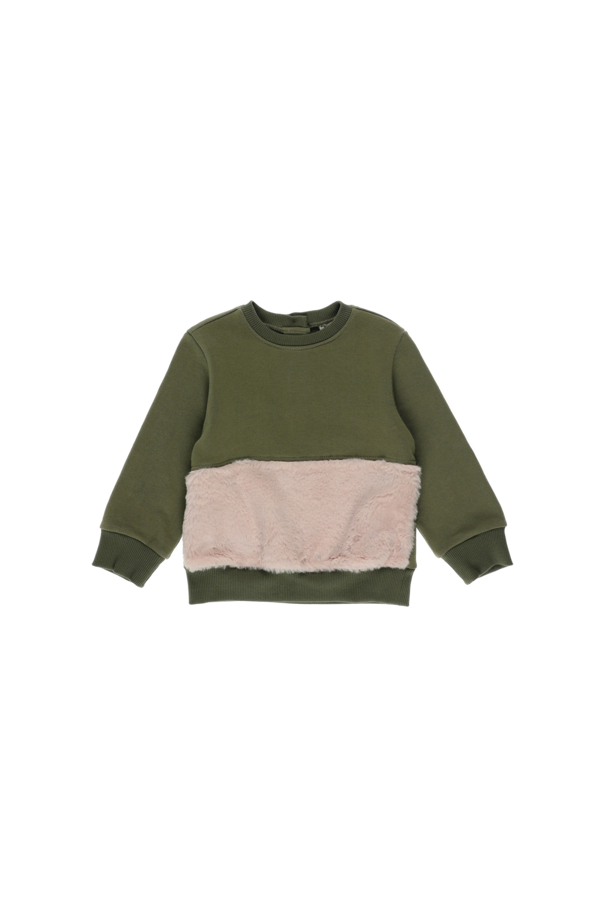 Kız Çocuk  Peluş Kürk Detaylı Sweatshirt