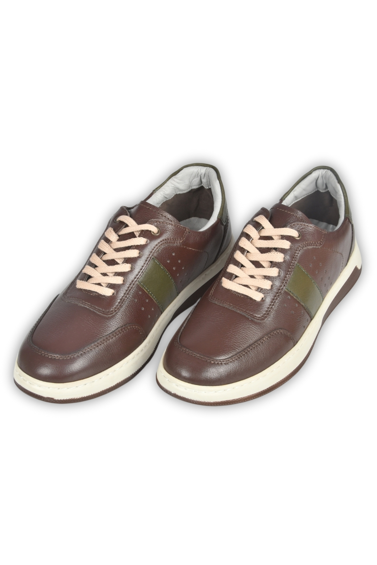 DeepSEA Erkek Kahve Bağcıklı Ortopedik Poli Taban Orjinal Deri Spor Sneaker Ayakkabı 2509956 - Görsel 5