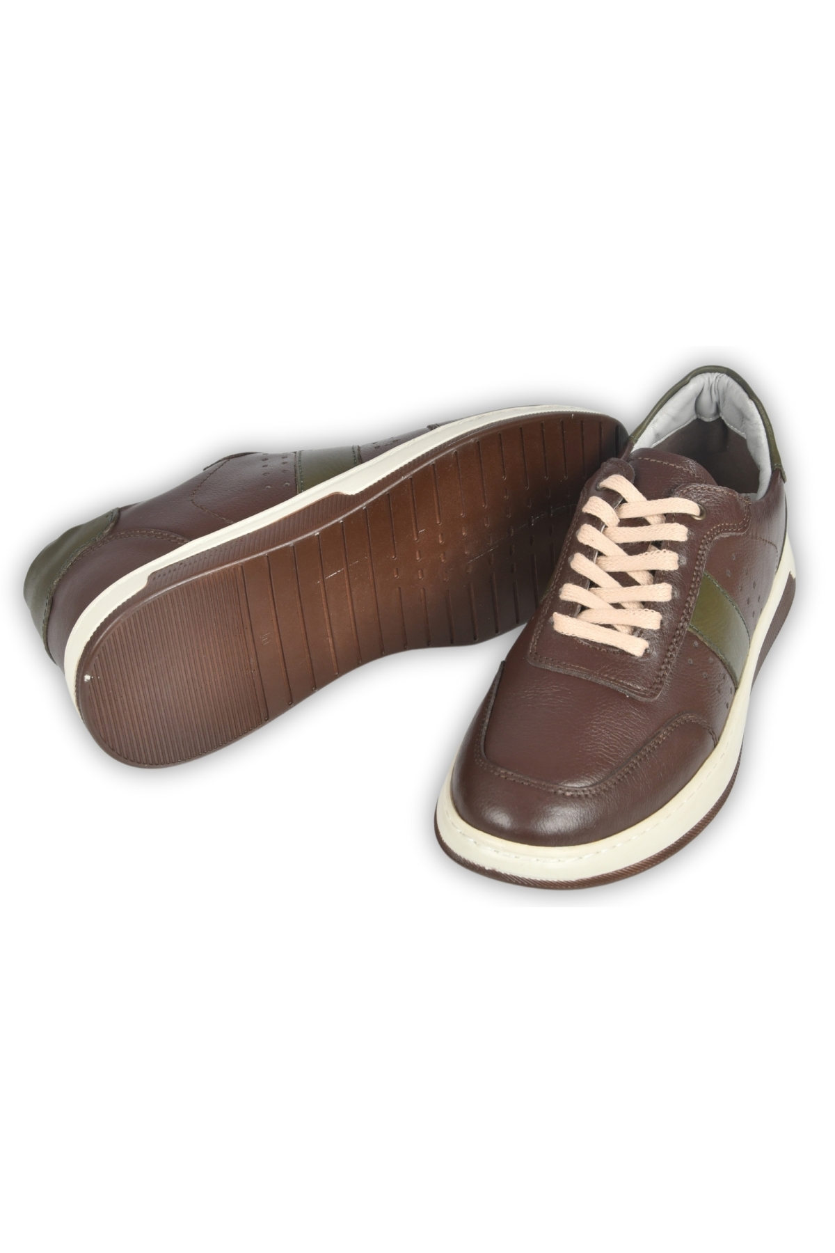 DeepSEA Erkek Kahve Bağcıklı Ortopedik Poli Taban Orjinal Deri Spor Sneaker Ayakkabı 2509956 - Görsel 7