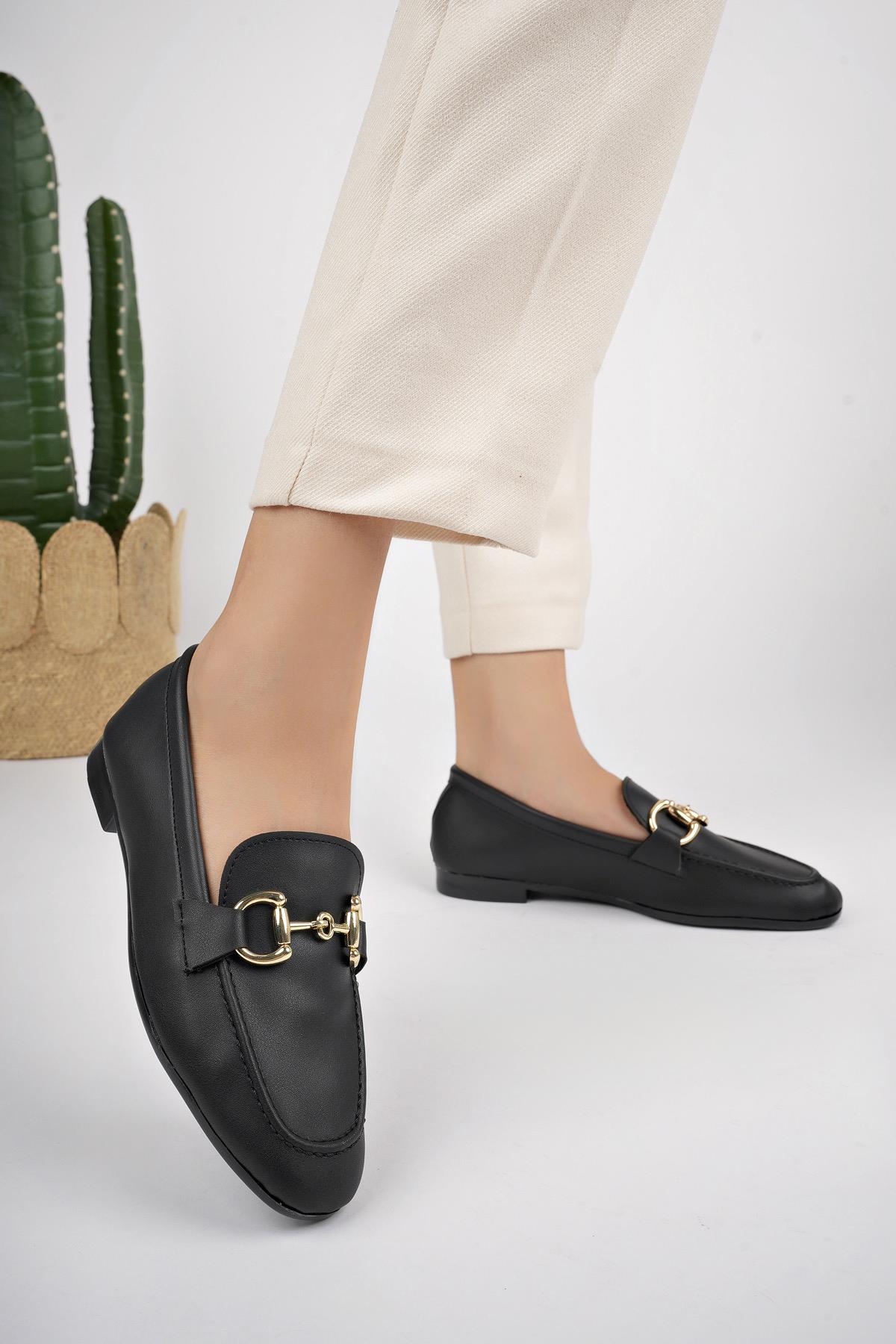 LİZA Garantili Metal Tokalı Kadın Loafer Günlük Ayakkabı - Görsel 3