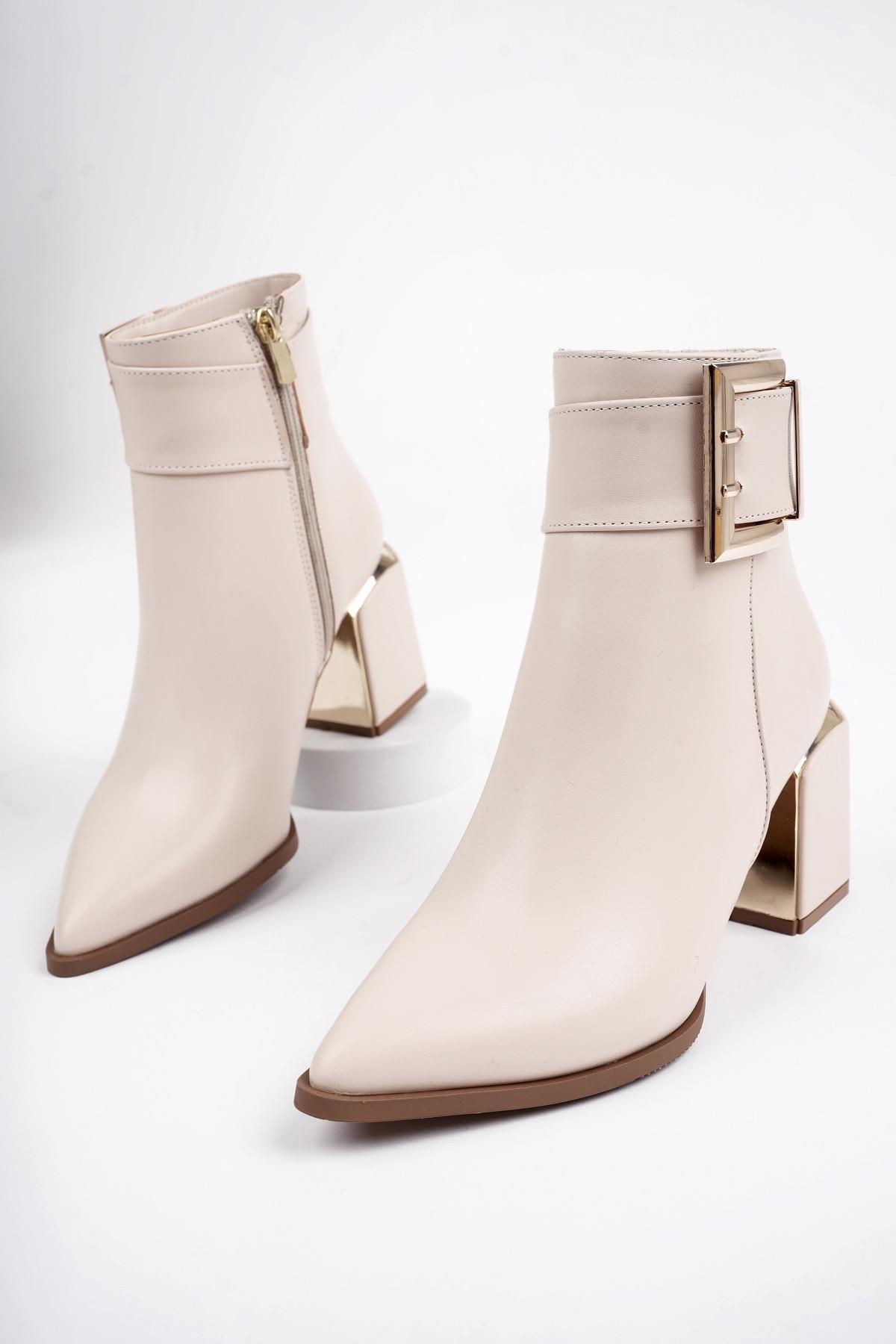 CHİLY Garantili Kemer ve Toka Detaylı Kalın Topuklu Kadın Bot - Görsel 5