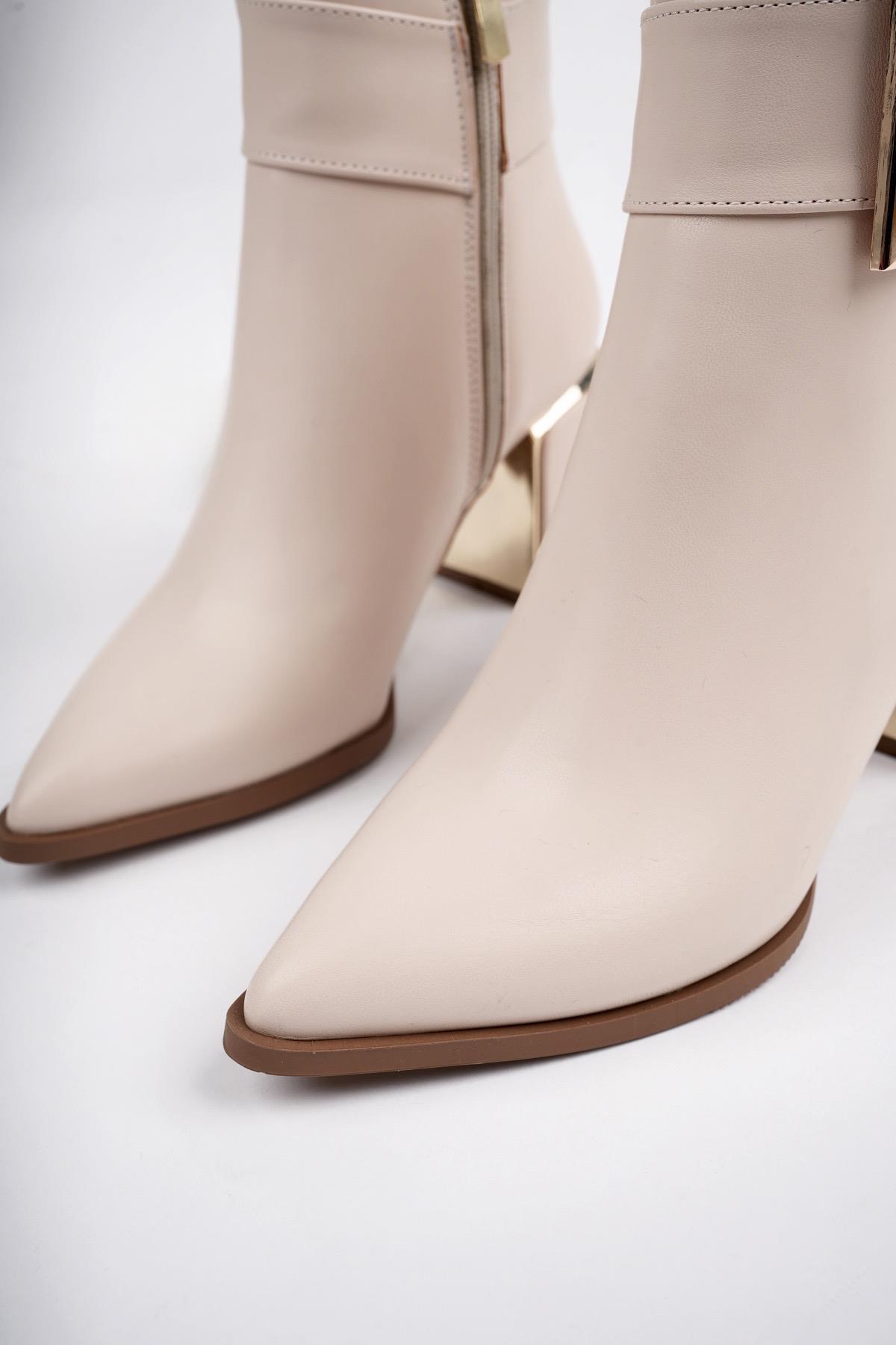 CHİLY Garantili Kemer ve Toka Detaylı Kalın Topuklu Kadın Bot - Görsel 9