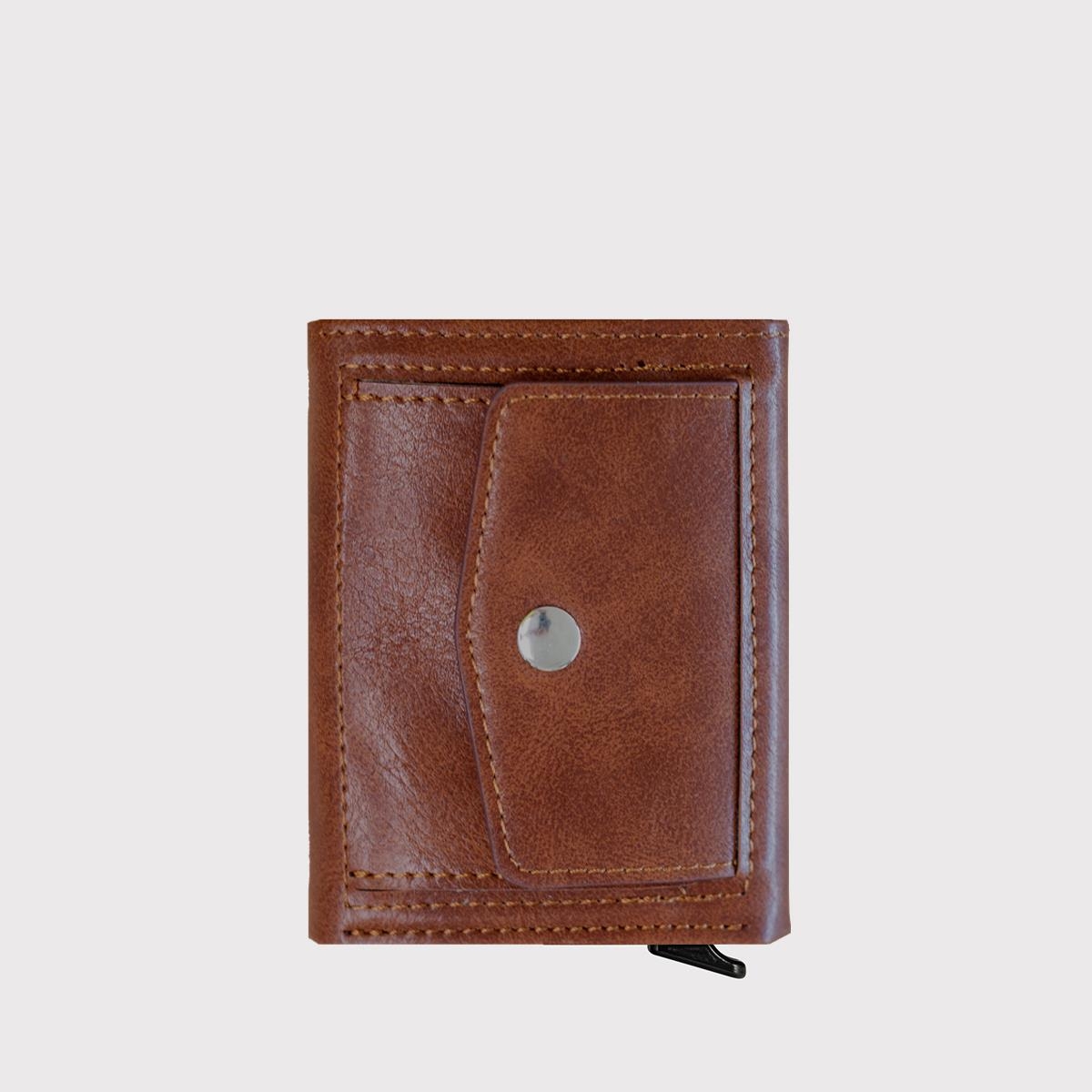 GarbaliaMalta Mekanizmalı Bozuk Para Bölmeli Otomatik Kartlık Cüzdan Taba