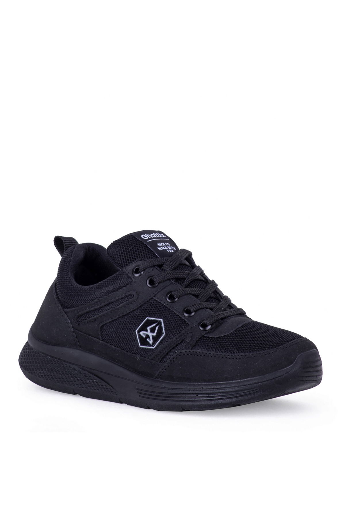 4K Günlük Erkek Spor Ayakkabı Yürüyüş Koşu Siyah Siyah - Görsel 3