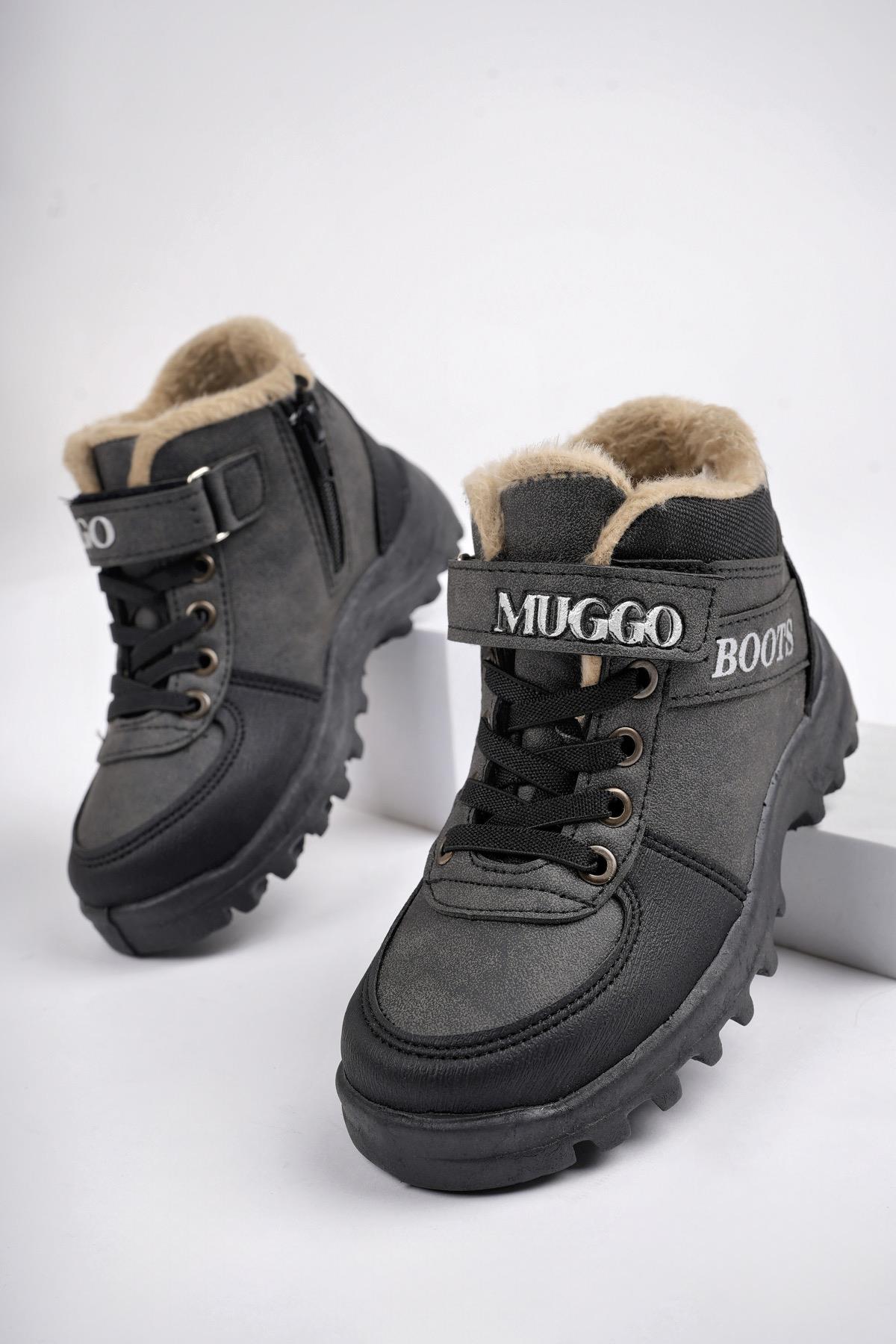 TRUDY Garantili Soğuğa Dayanıklı Kürklü Cırtlı ve Bağcıklı Çocuk Bot - Görsel 4