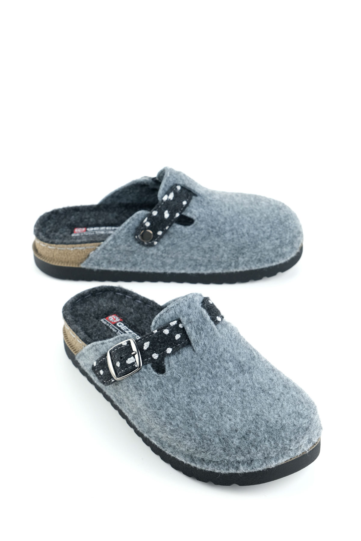 Kadın Kışlık Rahat Taban Tek Toka Ayarlanabilir Keçe Ev Bahçe Terlik - Görsel 2