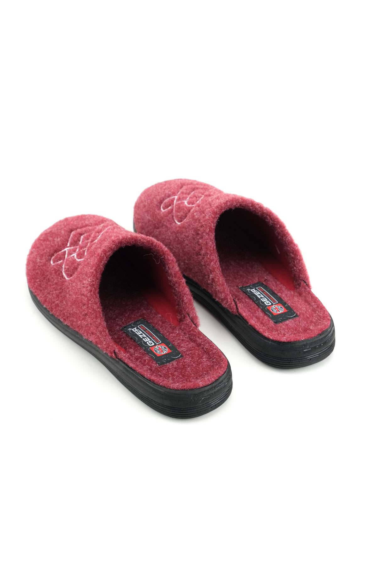 Kadın Kışlık Keçe Nakışlı Kalp Tasarım Ev Bahçe Terlik - Görsel 5