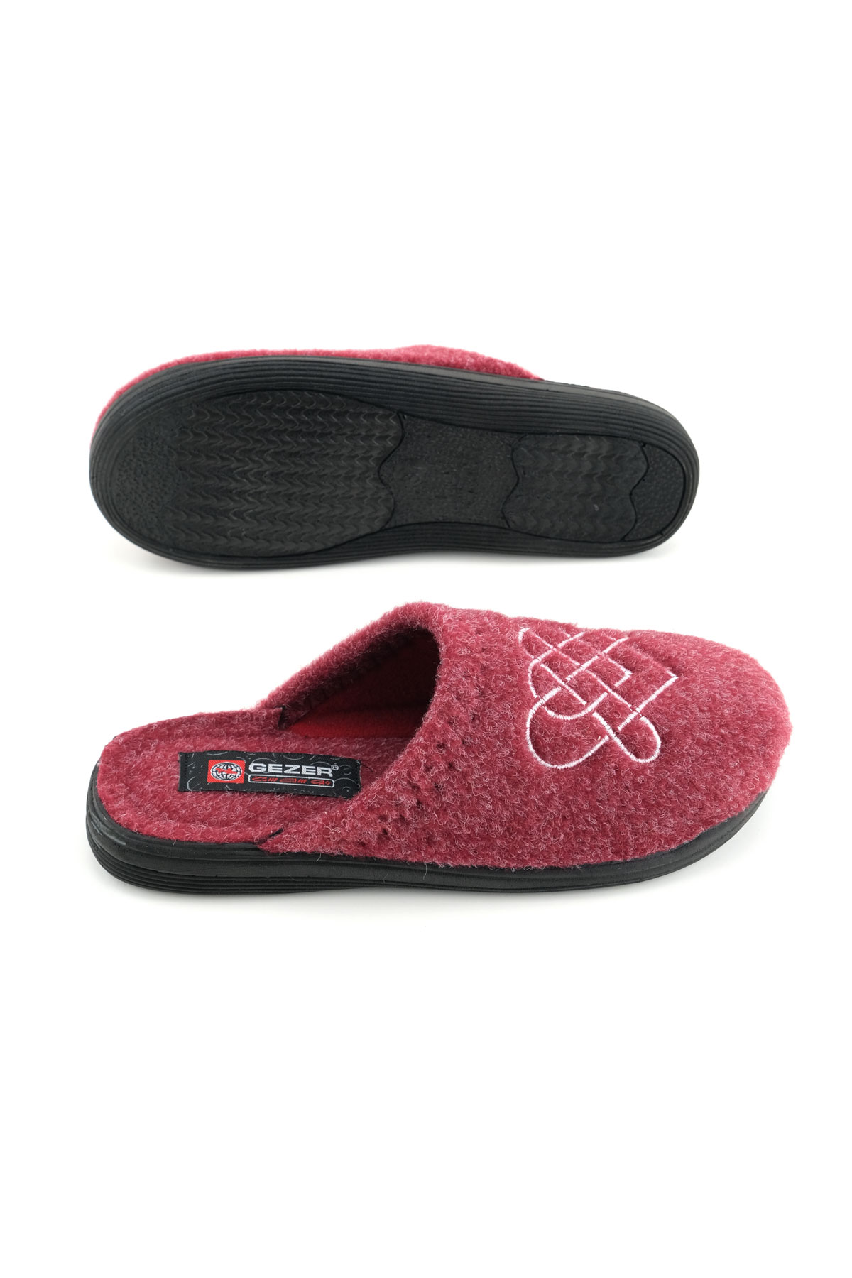 Kadın Kışlık Keçe Nakışlı Kalp Tasarım Ev Bahçe Terlik - Görsel 6