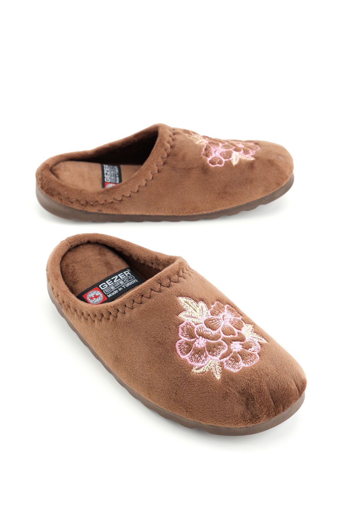 Kadın Kışlık Çiçek Desenli Ev Bahçe Gondol Terlik - Görsel 2