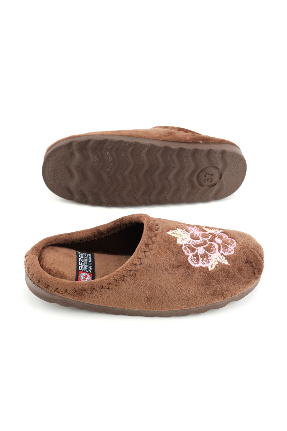 Kadın Kışlık Çiçek Desenli Ev Bahçe Gondol Terlik - Görsel 6