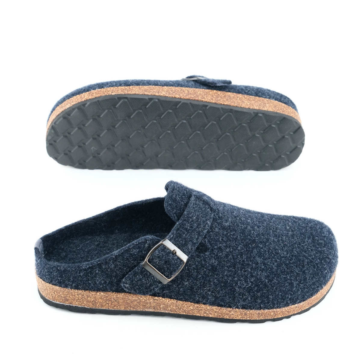 Gezer Gezer Lacivert Erkek Kışlık Mantar Taban Tek Toka Ayarlanabilir Rahat Taban Keçe Ev Bahçe Terlik Flo'da! Lacivert - 3. görsel