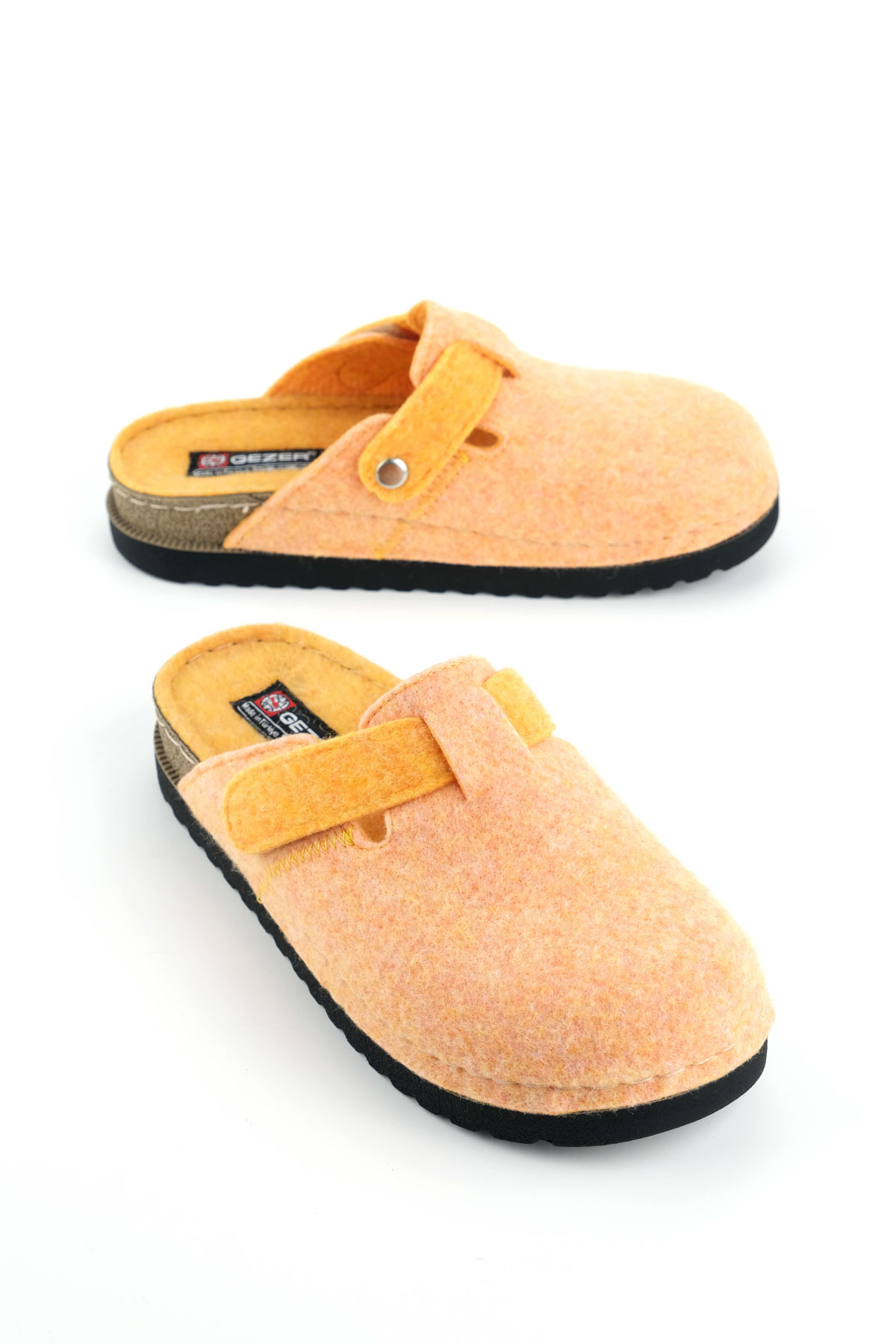 Kadın Kışlık Rahat Taban Cırtlı Ayarlanabilir Keçe Ev Bahçe Terlik - Görsel 2