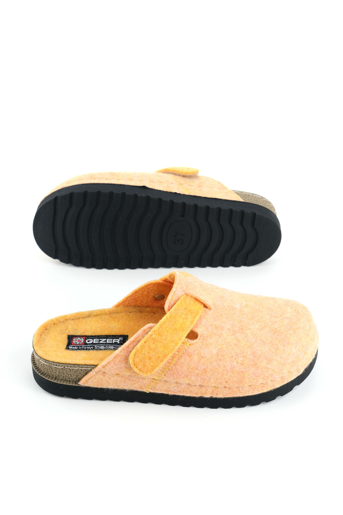 Kadın Kışlık Rahat Taban Cırtlı Ayarlanabilir Keçe Ev Bahçe Terlik - Görsel 7