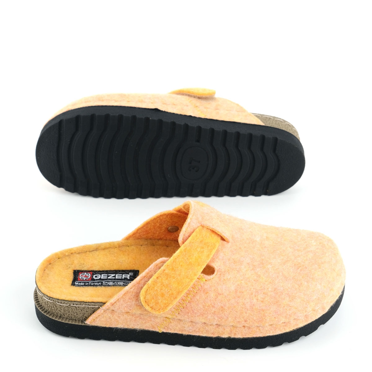 Kadın Kışlık Rahat Taban Cırtlı Ayarlanabilir Keçe Ev Bahçe Terlik - Görsel 3