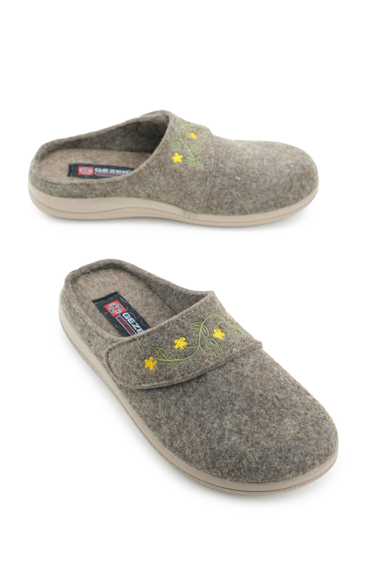 Kadın Kışlık Nakışlı Tasarım Cırtlı Ayarlanabilir Rahat Taban Ev Bahçe Terlik - Görsel 2