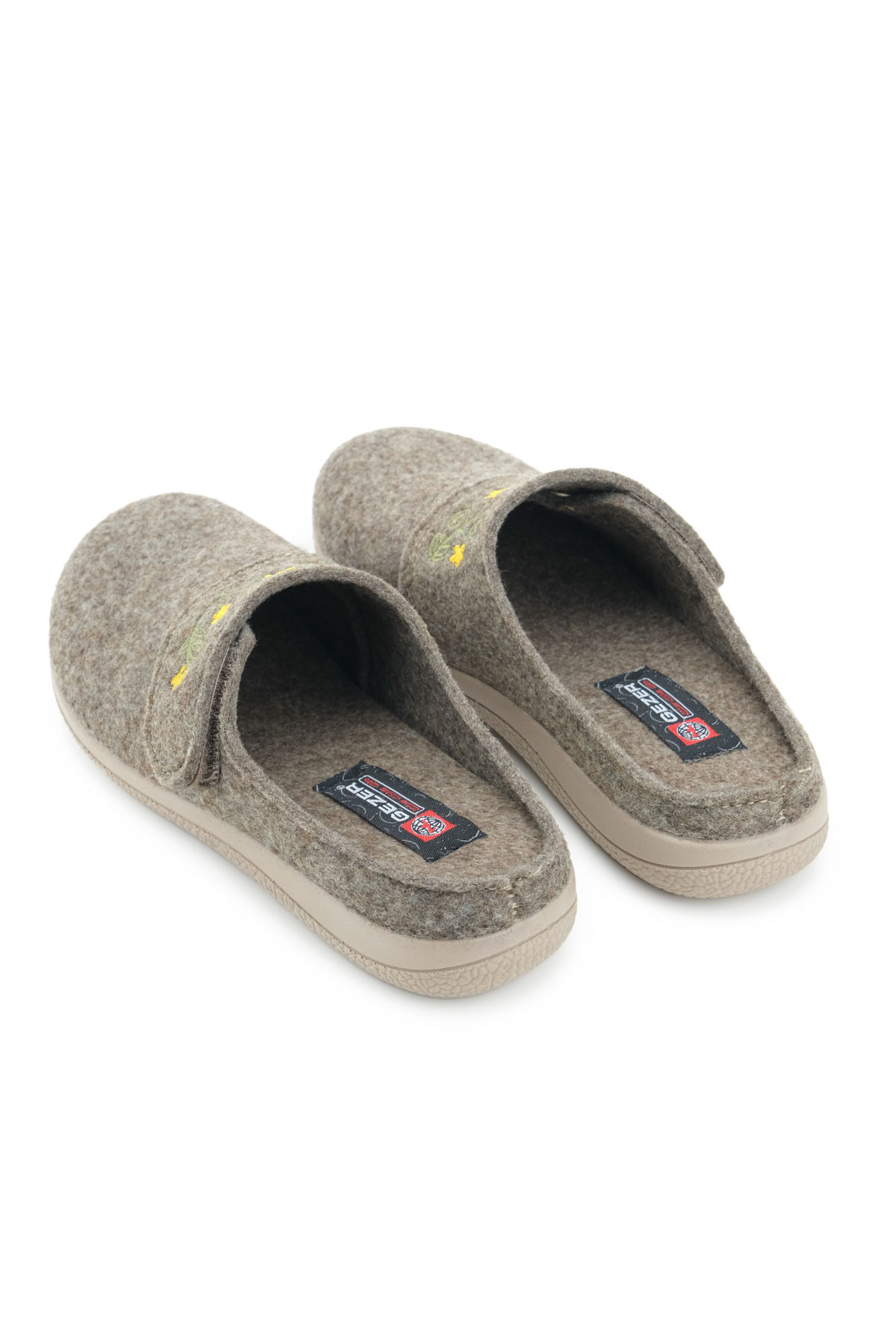 Kadın Kışlık Nakışlı Tasarım Cırtlı Ayarlanabilir Rahat Taban Ev Bahçe Terlik - Görsel 5