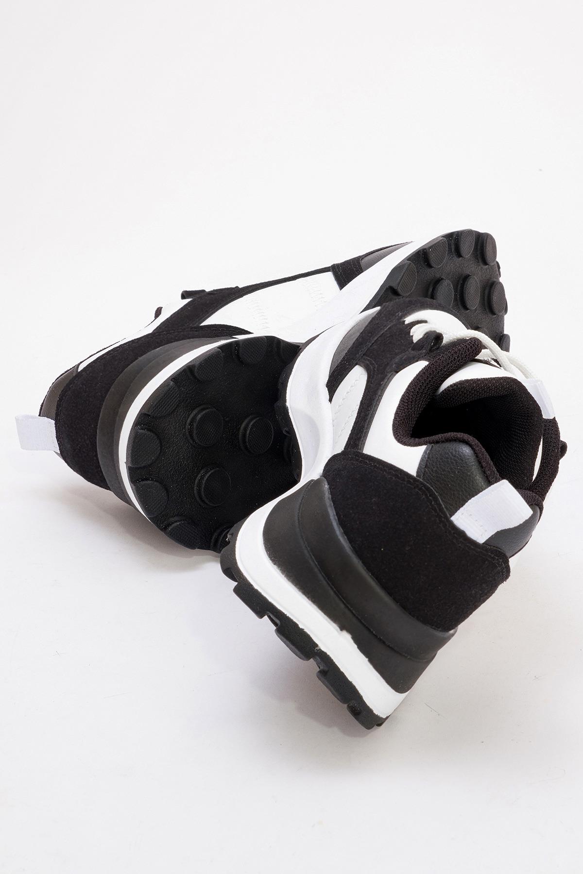 Bağcılklı Kadın Spor Ayakkabı BEYAZ SİYAH - Görsel 5