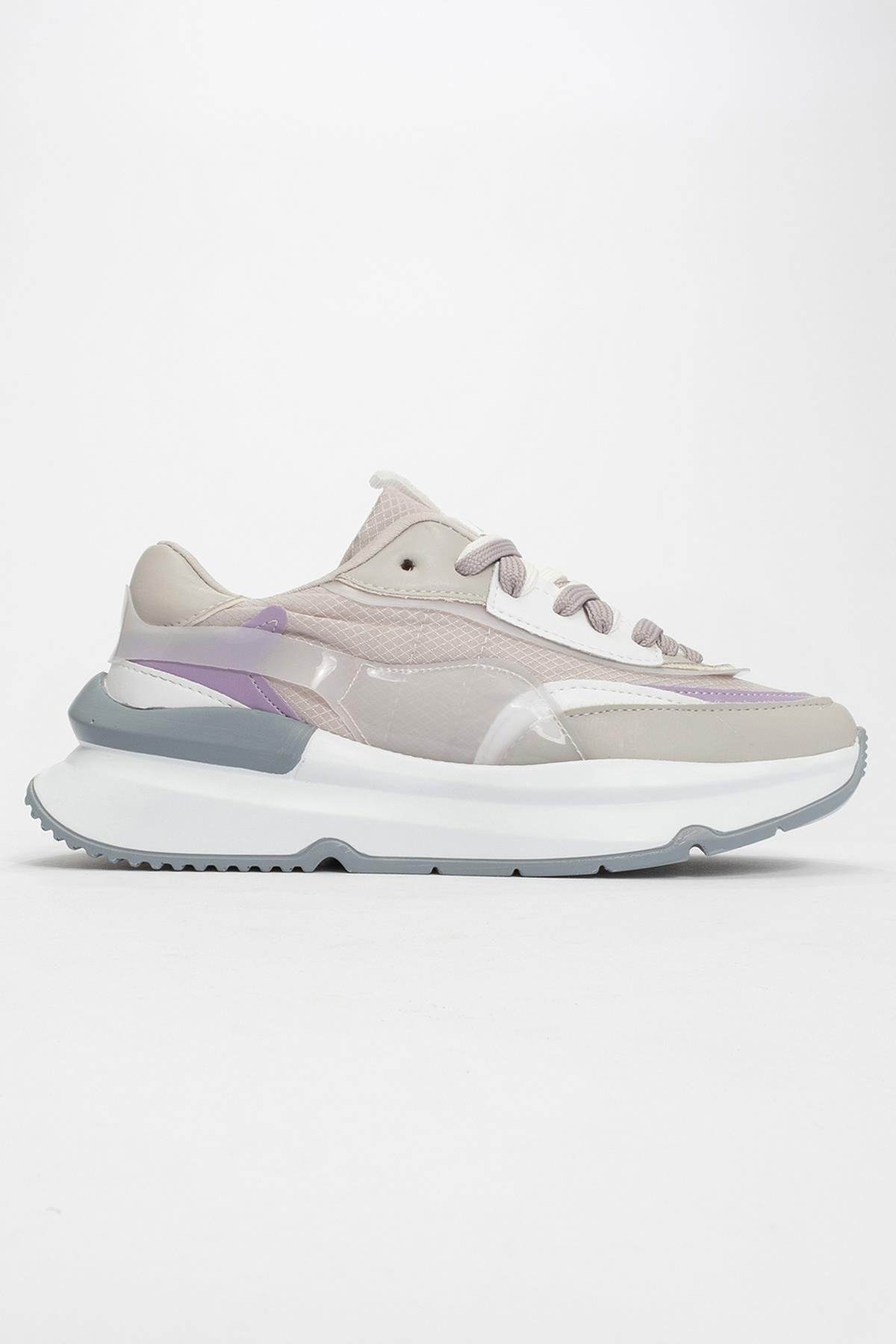 Bağcıklı Kadın Spor Ayakkabı GRİ - Görsel 2