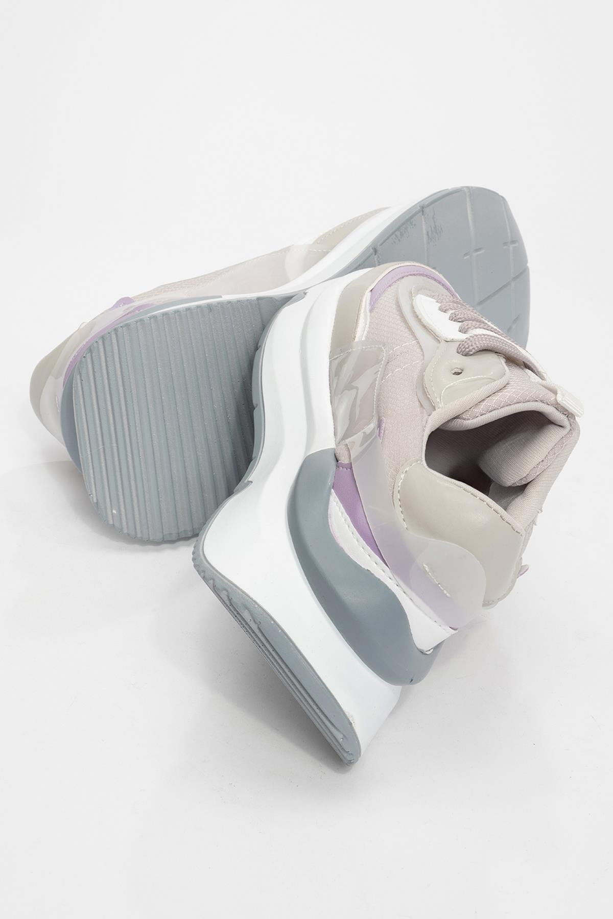 Bağcıklı Kadın Spor Ayakkabı GRİ - Görsel 5