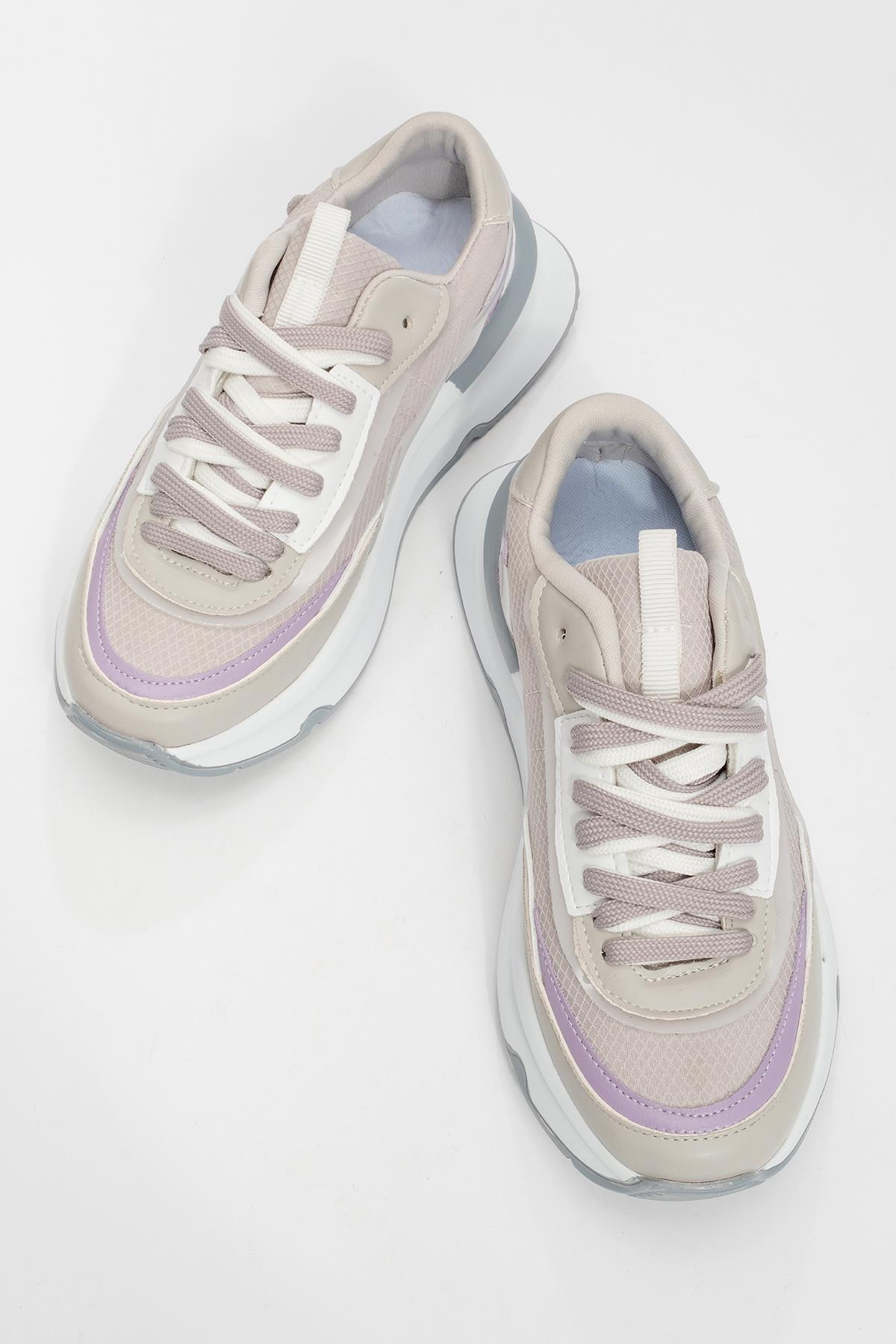 Bağcıklı Kadın Spor Ayakkabı GRİ - Görsel 6