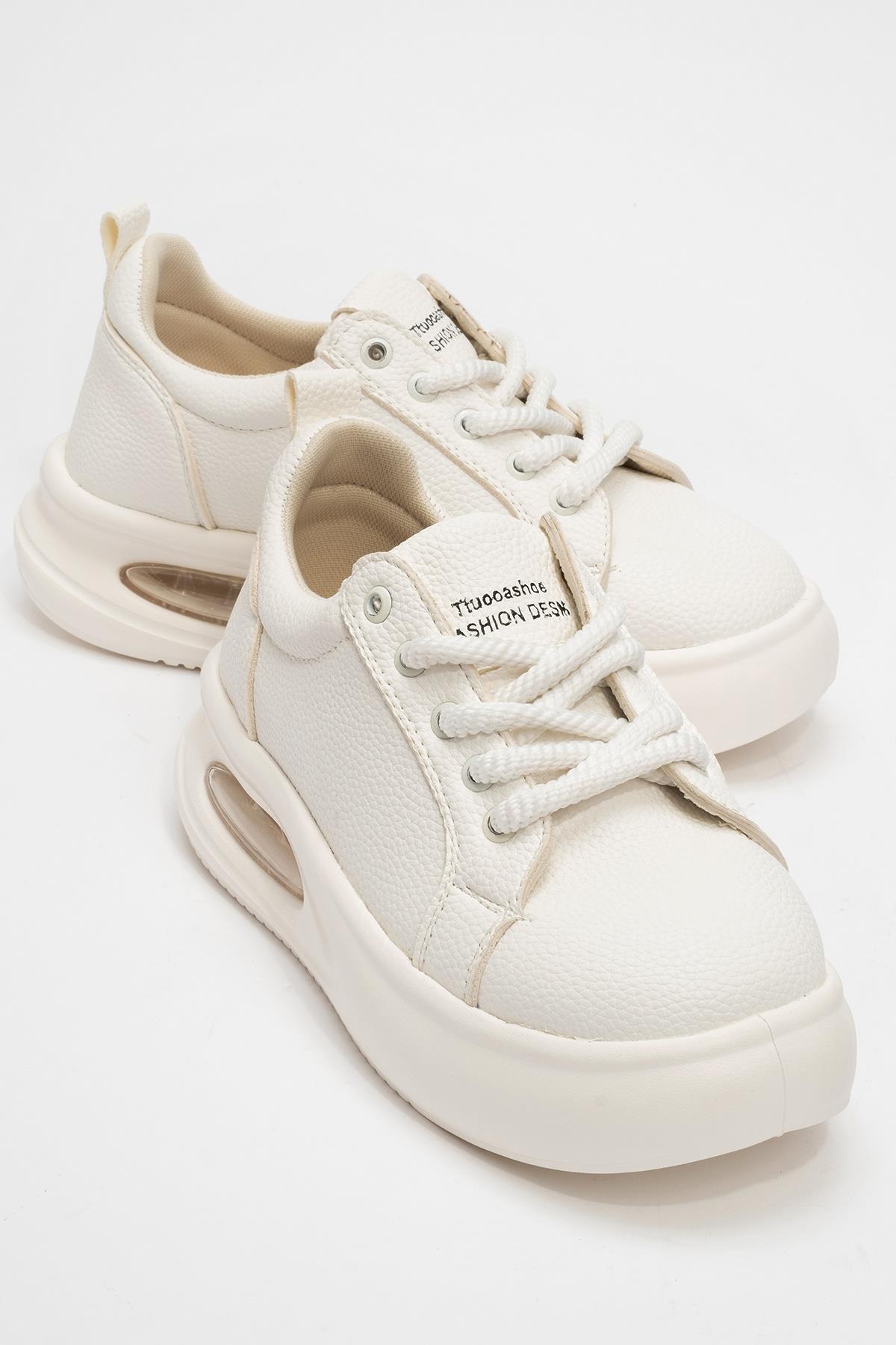 Kadın Bağcıklı Spor Ayakkabı BEYAZ BEYAZ - Görsel 2