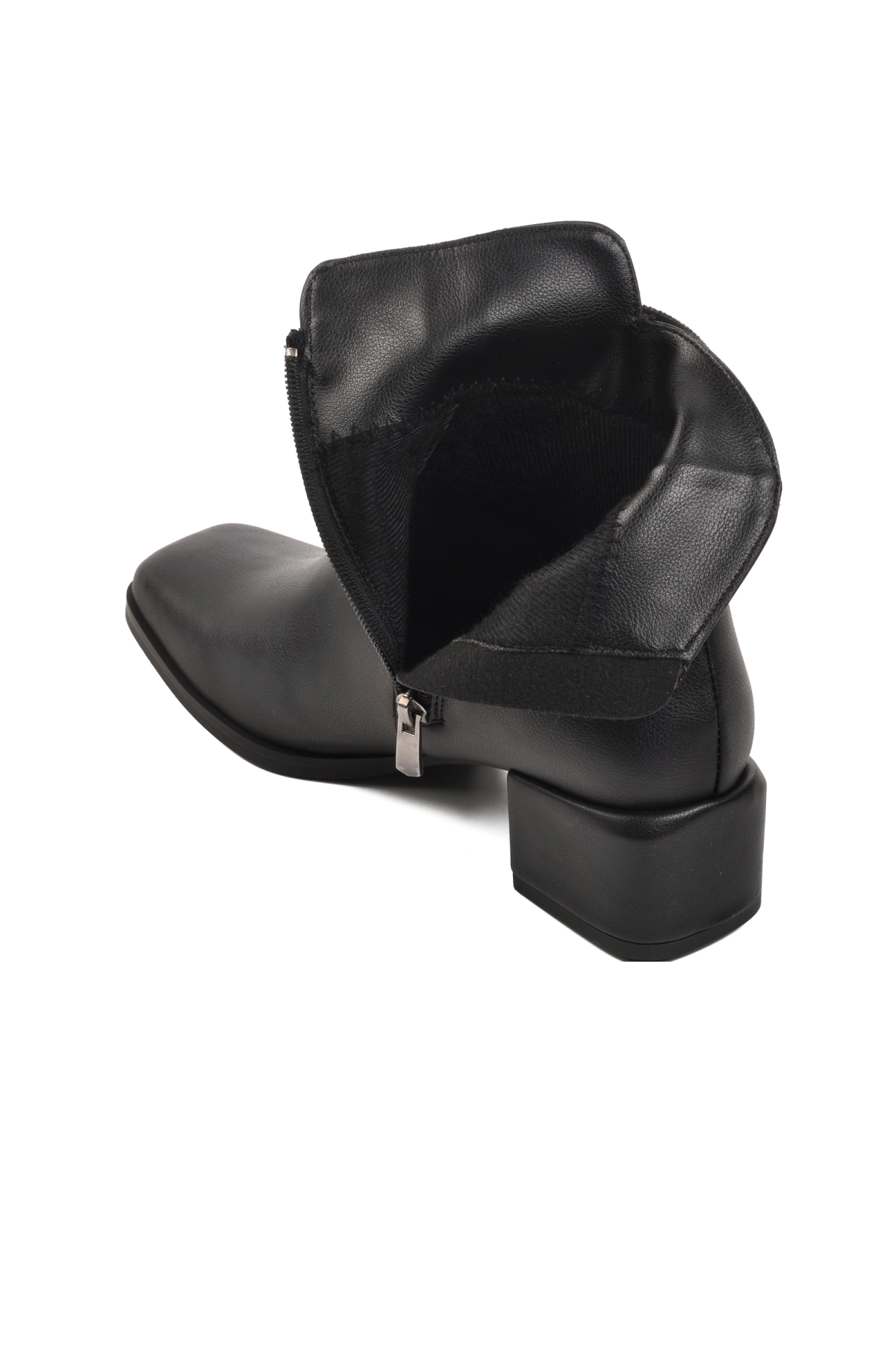 326168 Siyah Cilt Kadın Topuklu Bot - Görsel 5