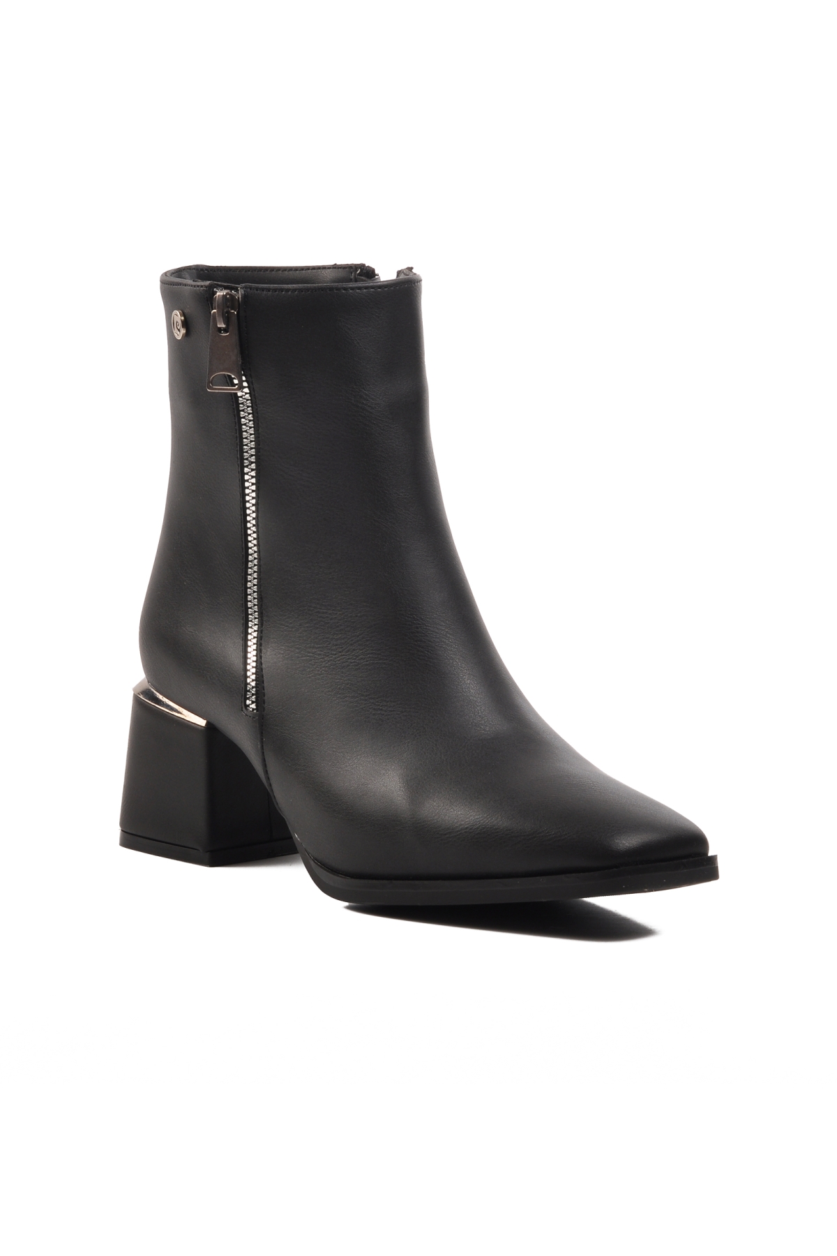 PC-54000 Siyah İçi Kürklü Kadın Topuklu Bot - Görsel 4