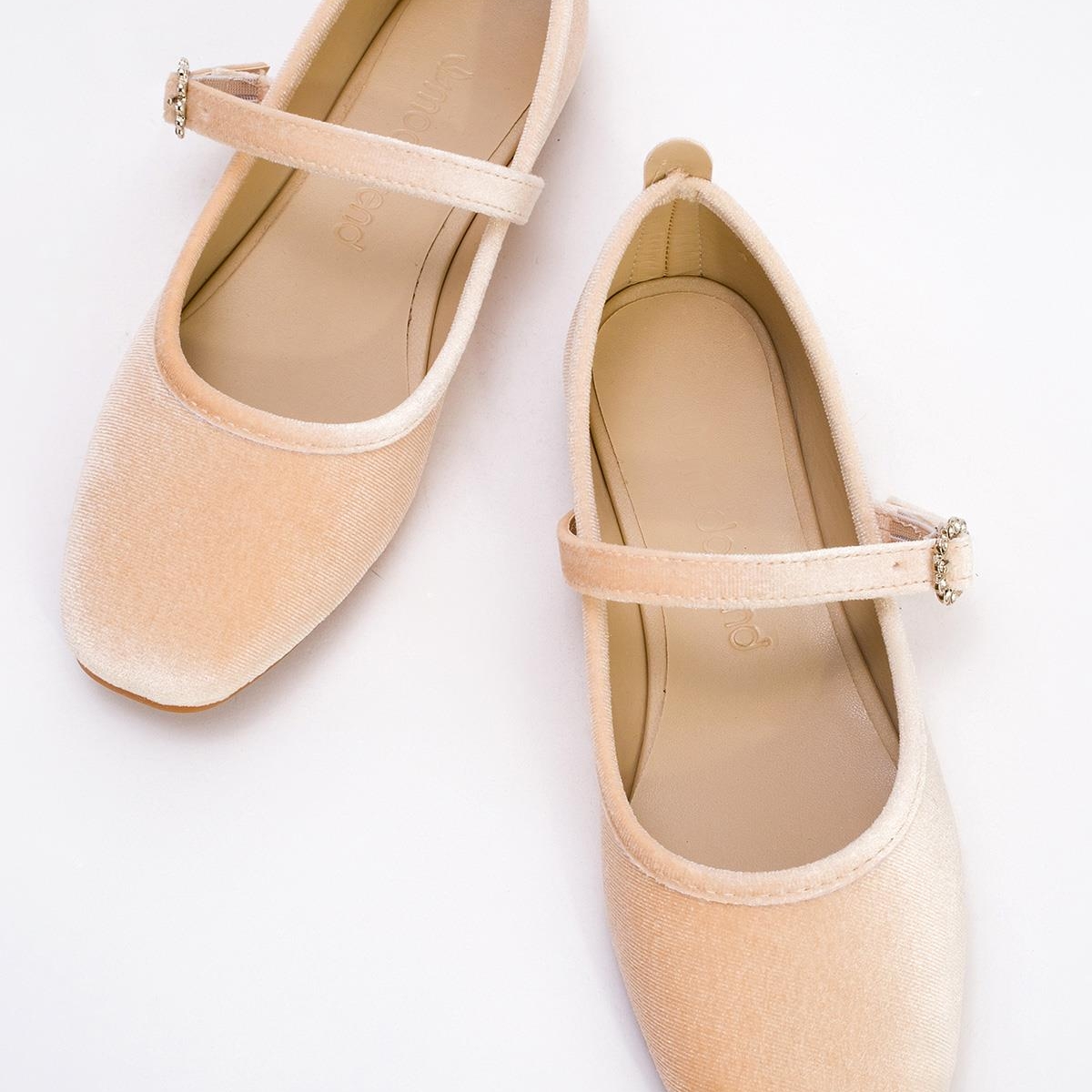 Kadın Kemerli Taşlı Küt Burunlu Babet TEN KADİFE - Görsel 6