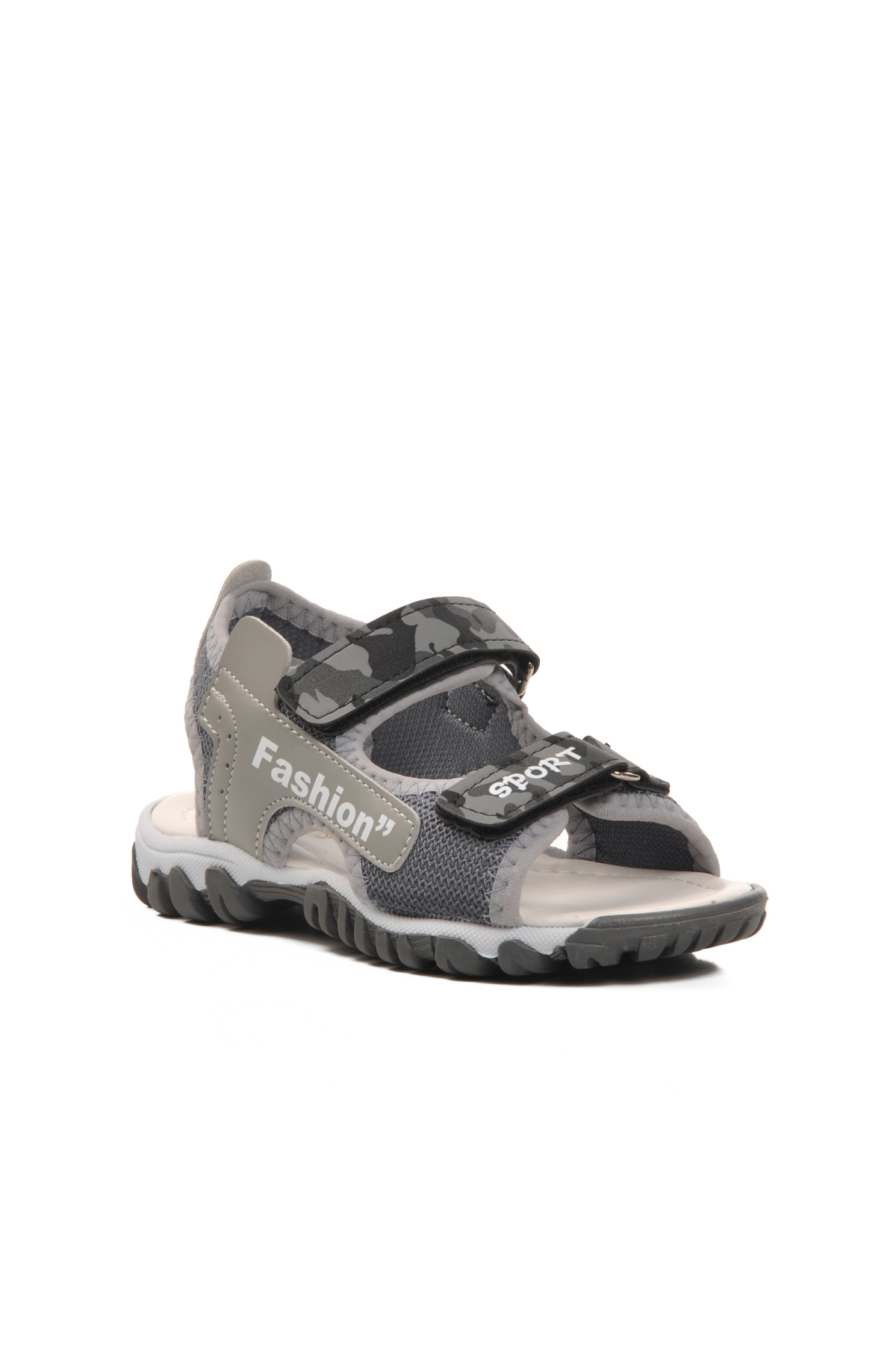 24-410-P Gri Kamuflaj Erkek Çocuk Sandalet - Görsel 4