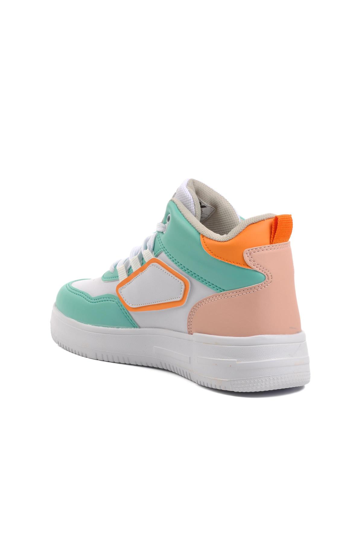 Nefertiti Beyaz-Sarı Unisex Hi Sneaker - Görsel 5