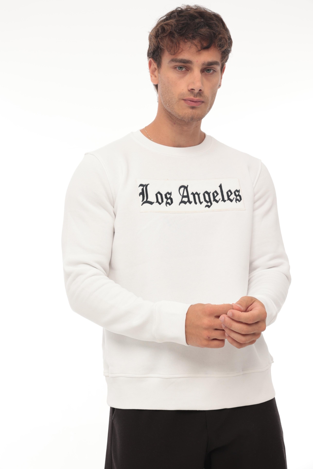 Los Angeles Sweatshirt Regular Fit-Beyaz- 2324