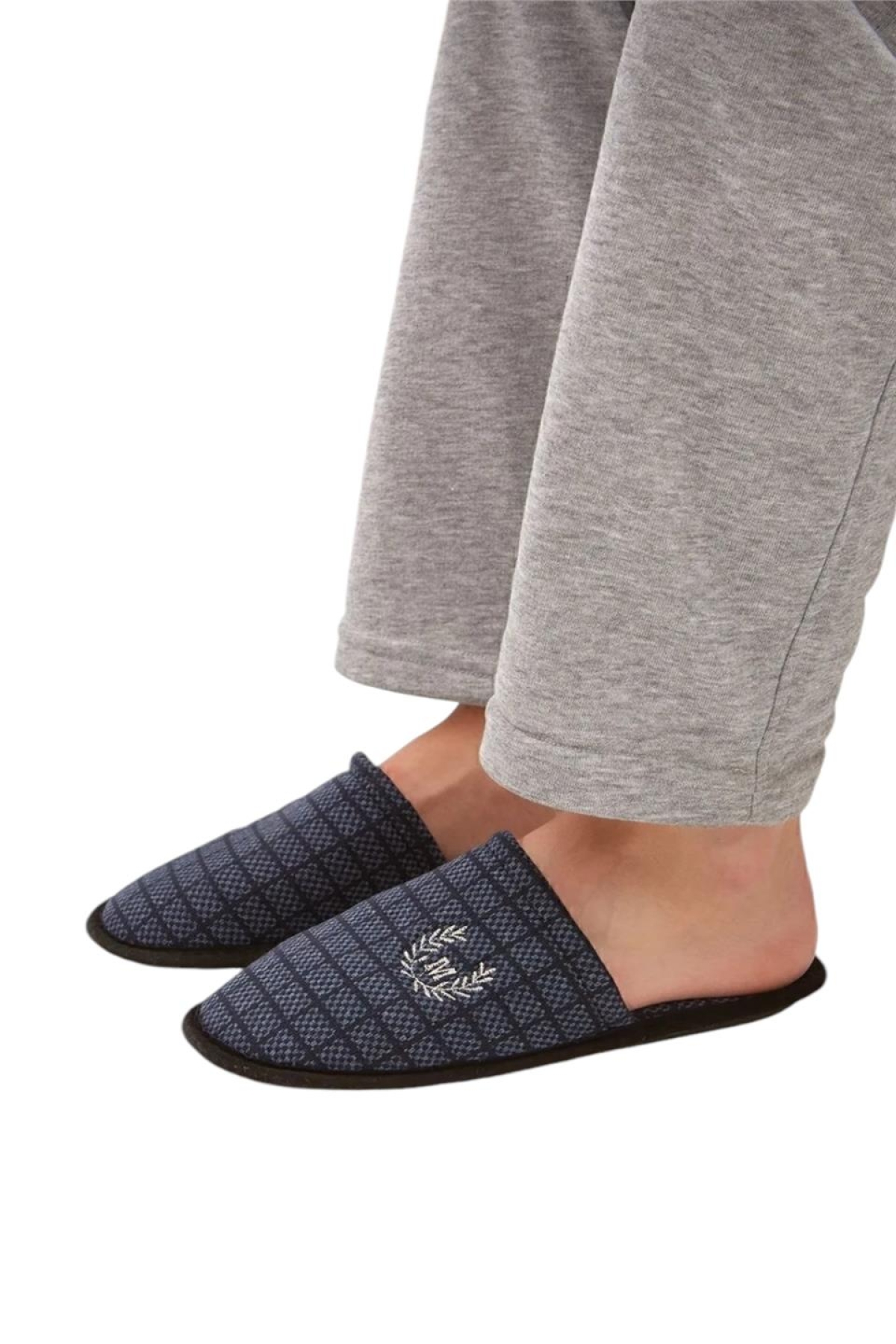 Kışlık Erkek Ev Terliği LACİVERT - Görsel 3