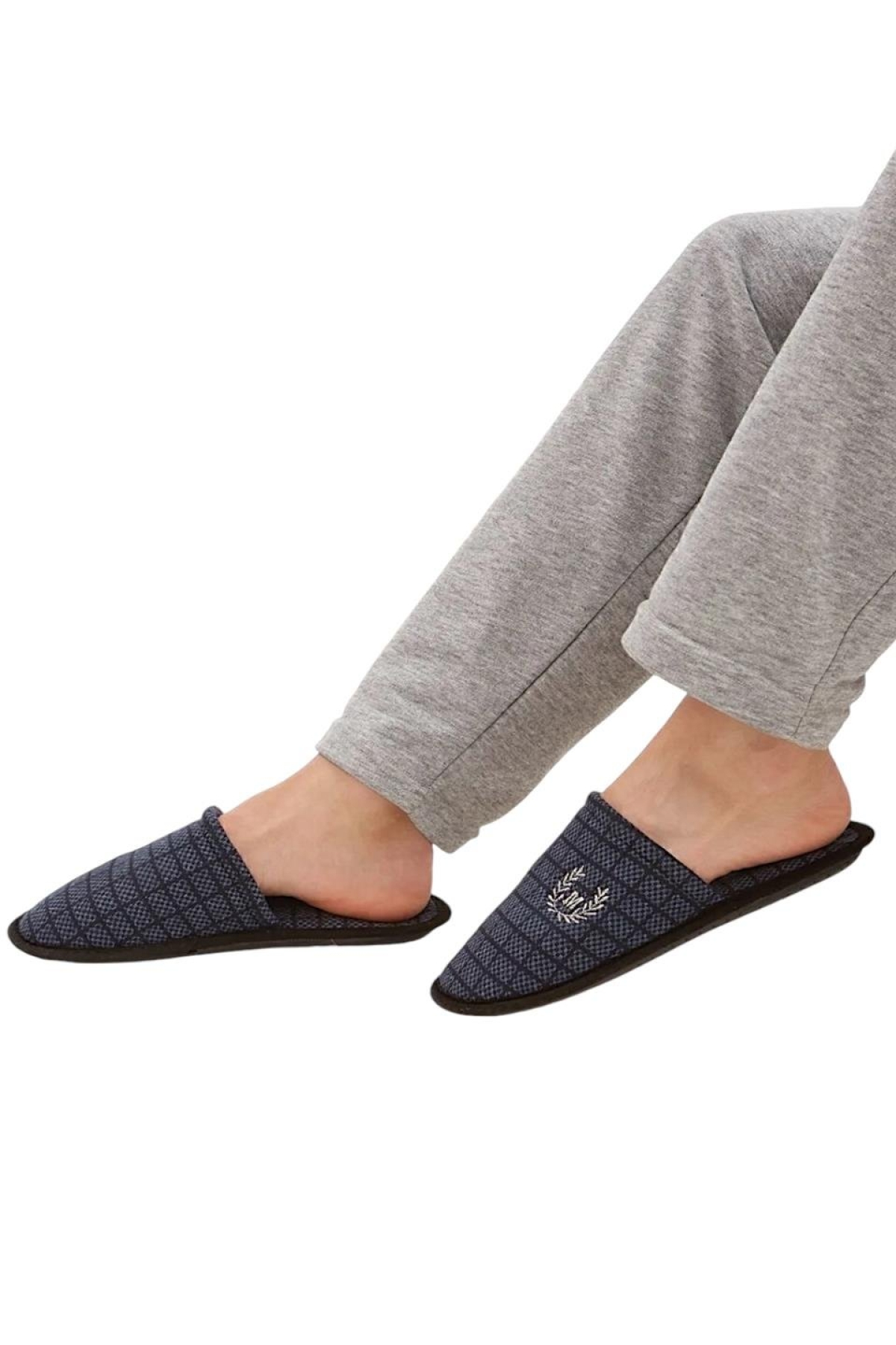 Kışlık Erkek Ev Terliği LACİVERT - Görsel 4