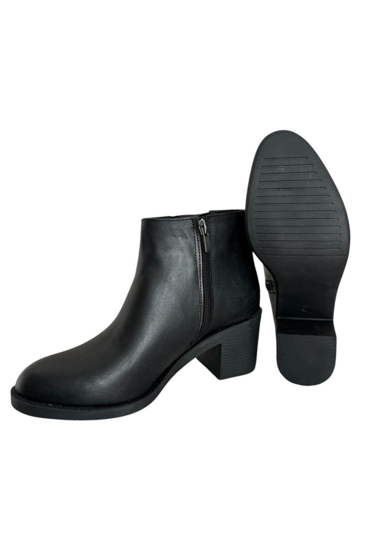 Kadın Kısa Topuklu Fermuarlı Kadın Bot (7 Cm) SİYAH - Görsel 4