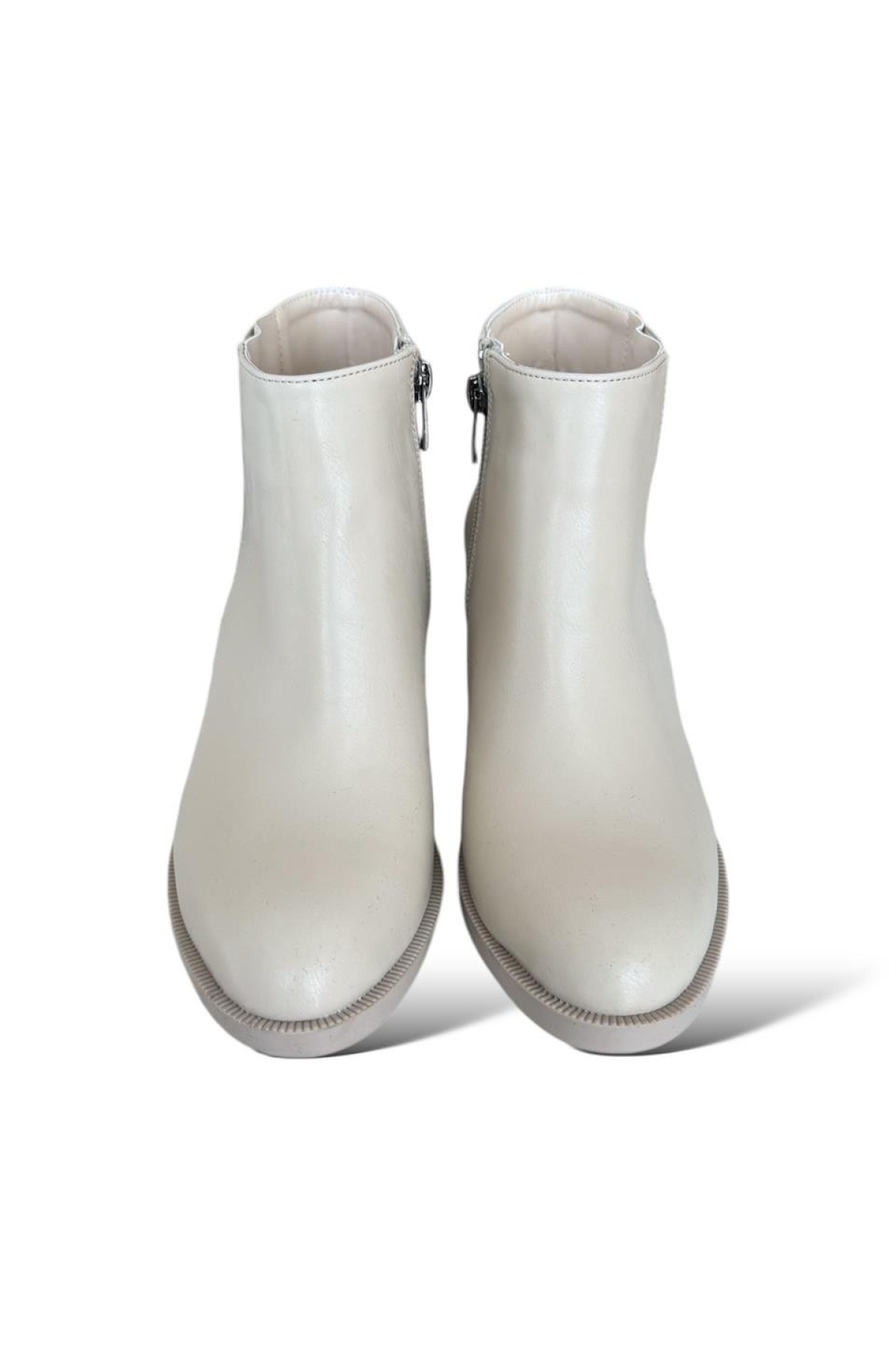 Kadın Kısa Topuklu Fermuarlı Kadın Bot (7 Cm) BEJ - Görsel 6