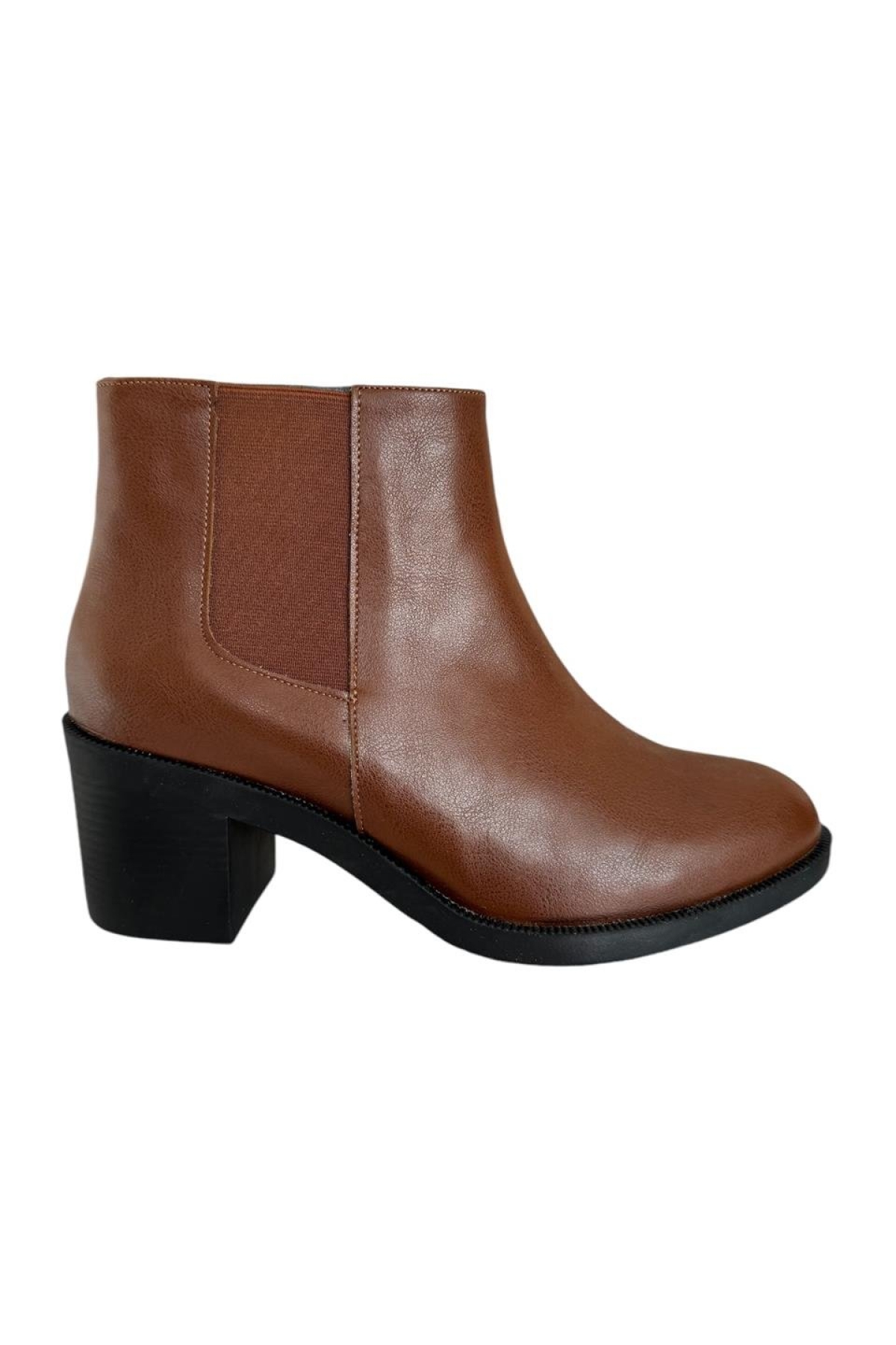Kadın Kısa Topuklu Fermuarlı Kadın Bot (7 Cm) TABA - Görsel 2