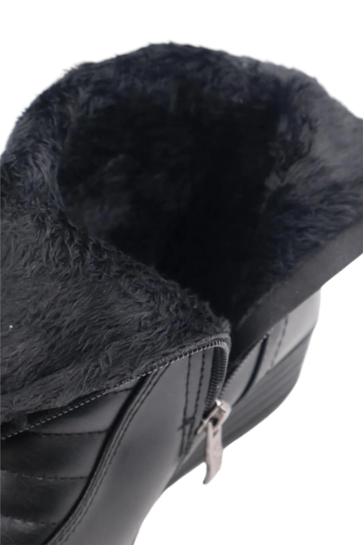 Kadın Fermuarlı Kürklü Soğuk Geçirmez Hafif Kaydırmaz Taban Bot (36-42 Numara) SİYAH - Görsel 10