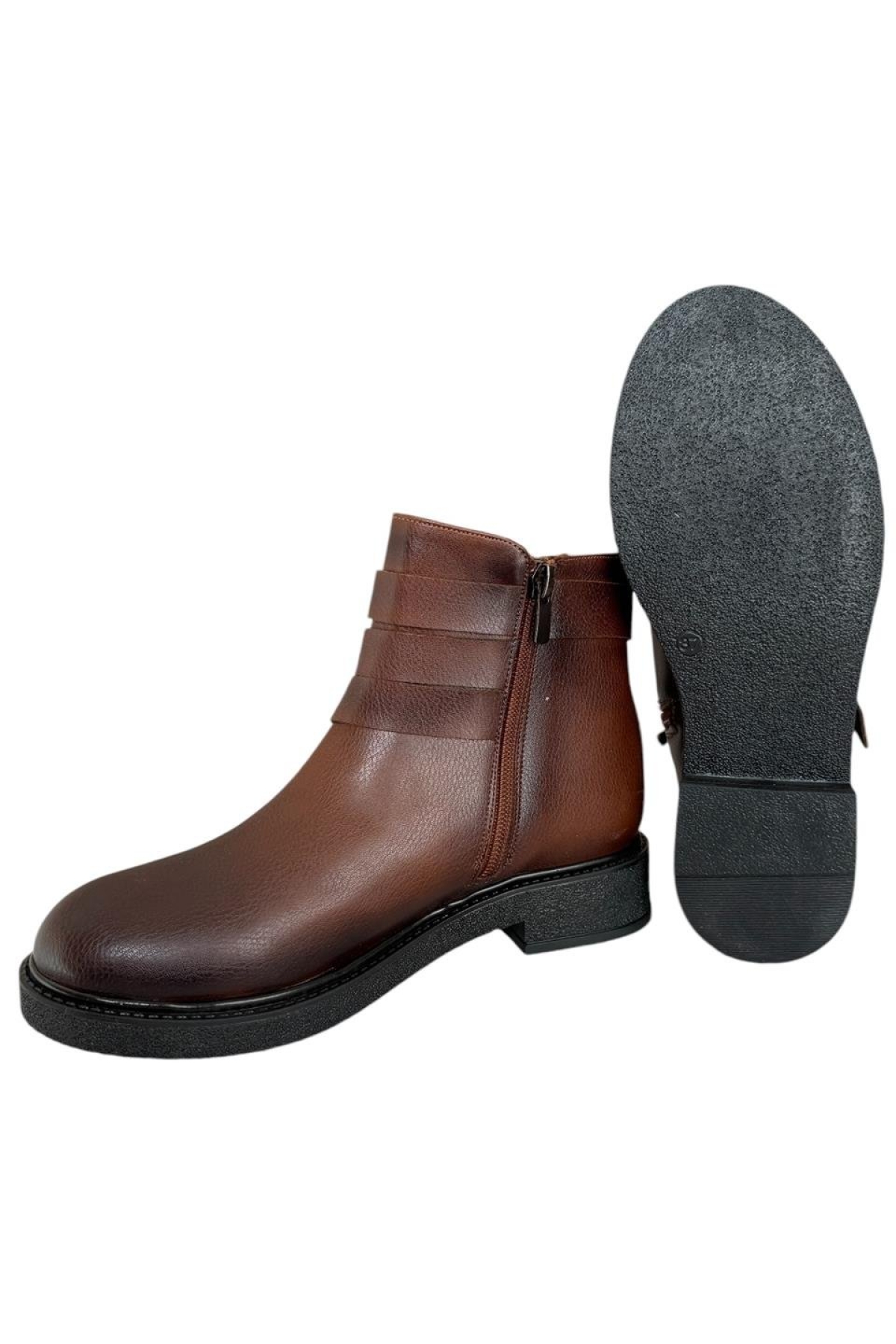Kemerli Fermuarlı Kadın Bot TABA - Görsel 3