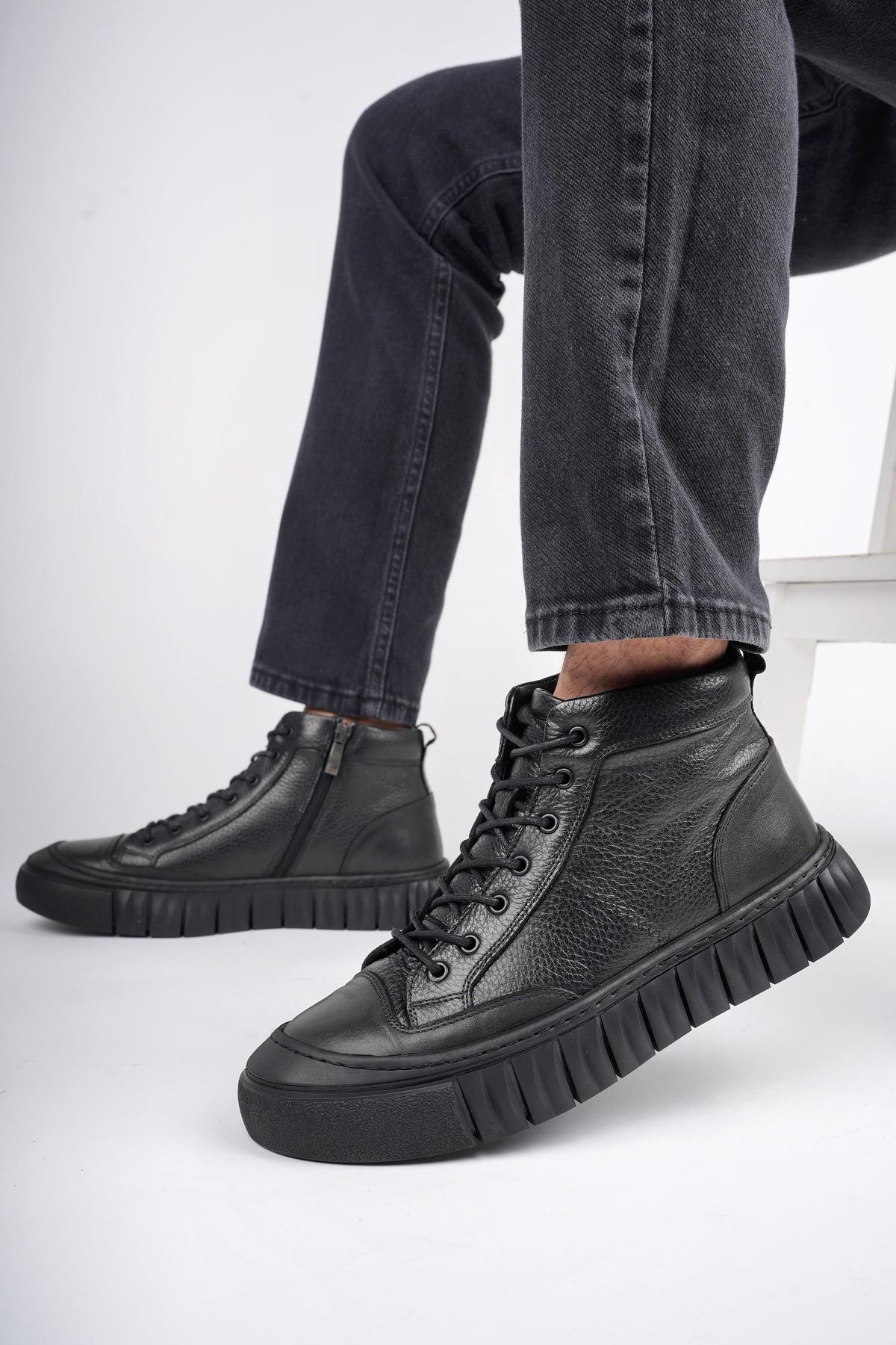 DİAZ Garantili Hakiki Deri Fermuarlı Bağcıklı Erkek Casual Bot - Görsel 6