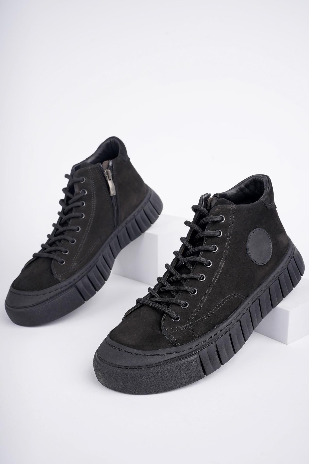 KAPOOR Garantili Bağcıklı Fermuarlı Hakiki Deri Kaymaz Taban Erkek Casual Bot - Görsel 3