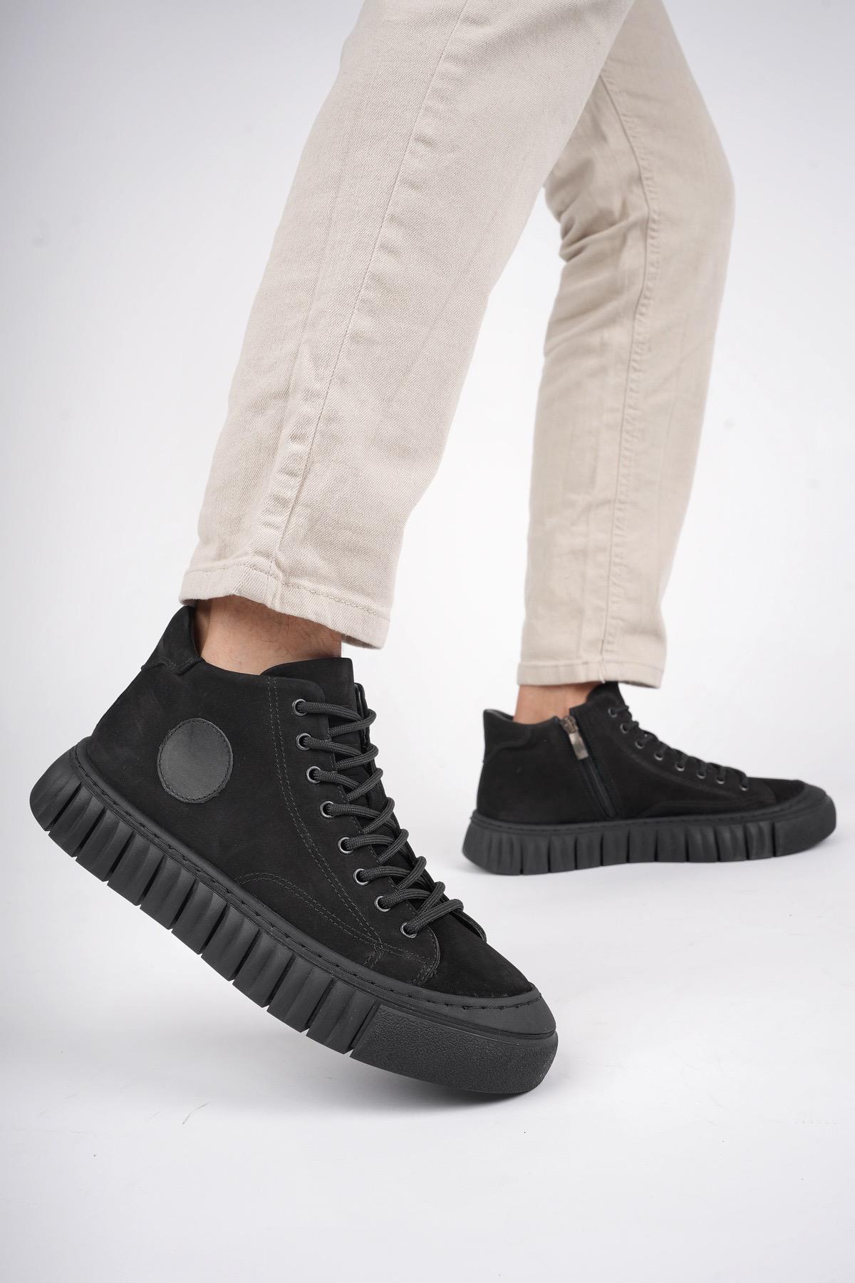 KAPOOR Garantili Bağcıklı Fermuarlı Hakiki Deri Kaymaz Taban Erkek Casual Bot - Görsel 7