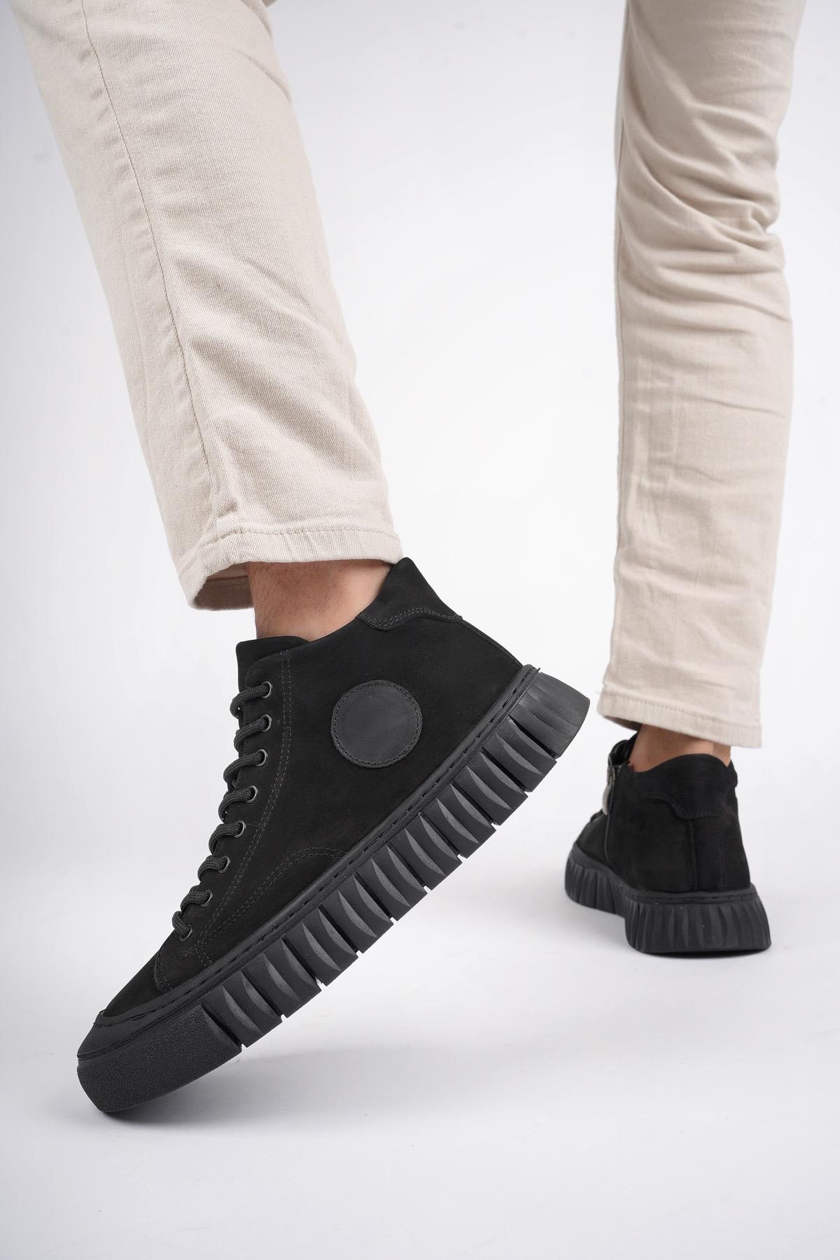 KAPOOR Garantili Bağcıklı Fermuarlı Hakiki Deri Kaymaz Taban Erkek Casual Bot - Görsel 8