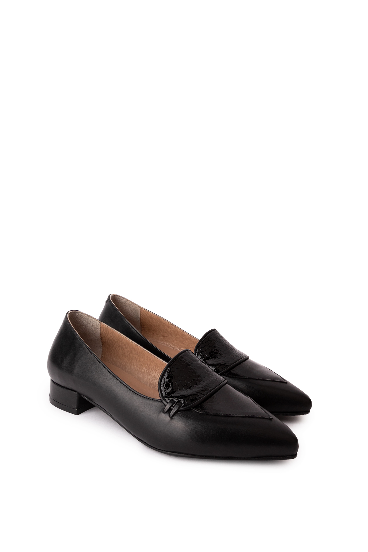 Gondol Hakiki Deri Sivri Burunlu Kısa Topuklu Ayakkabı ast.8425 - Görsel 3