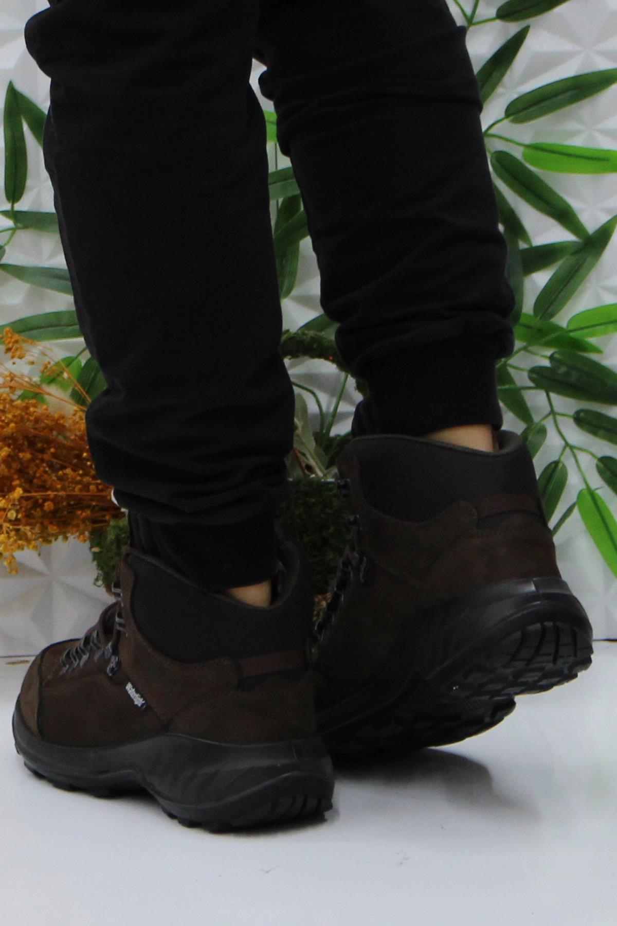 M4107 Kahve Anatomik Orijinal Ürün Hakiki Deri Su Geçirmez Erkek Bot - Görsel 5