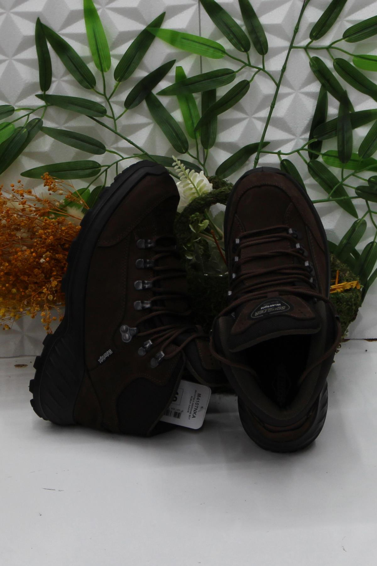 M4107 Kahve Anatomik Orijinal Ürün Hakiki Deri Su Geçirmez Erkek Bot - Görsel 6