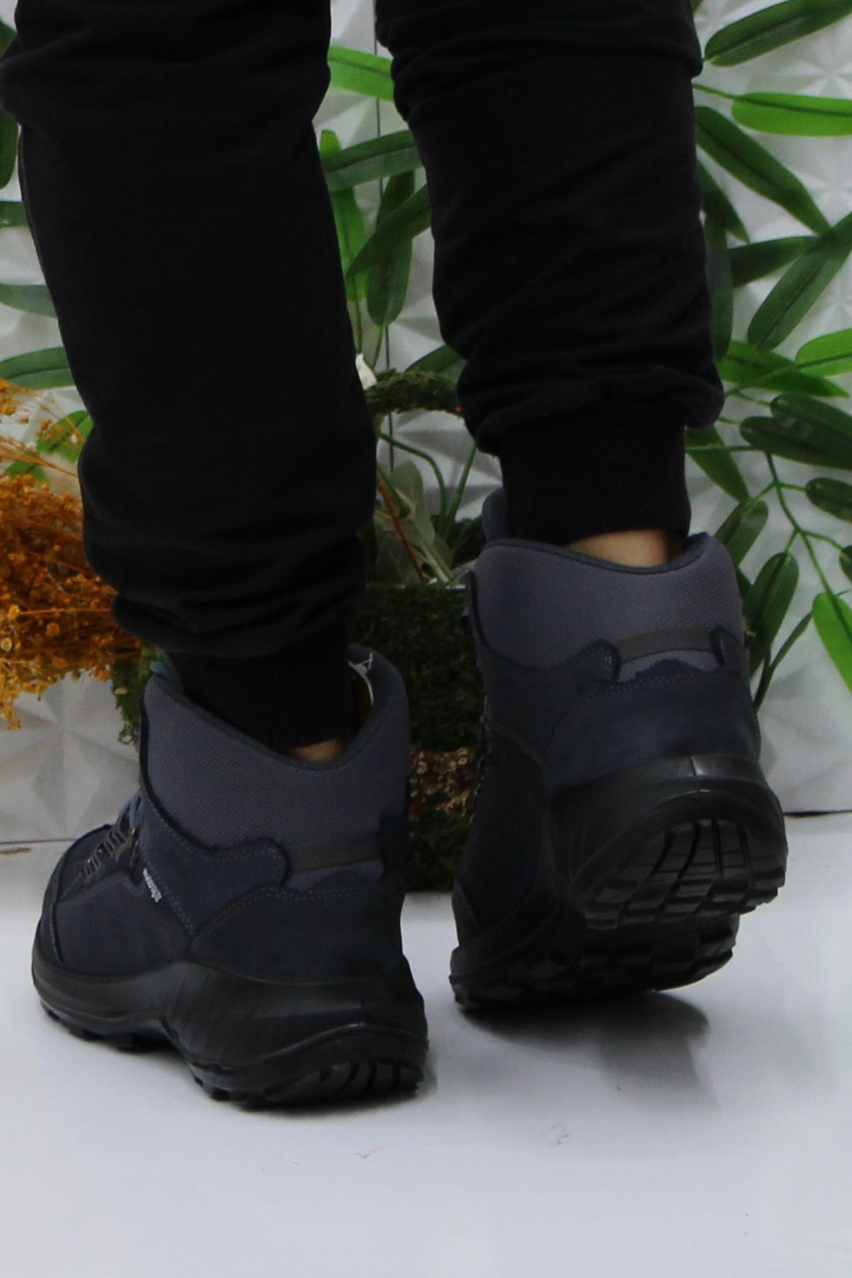 M4107 Gri Asfalt Anatomik Orijinal Ürün Hakiki Deri Su Geçirmez Erkek Bot - Görsel 5