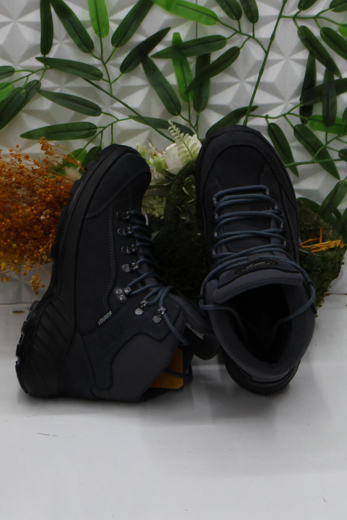 M4107 Gri Asfalt Anatomik Orijinal Ürün Hakiki Deri Su Geçirmez Erkek Bot - Görsel 6