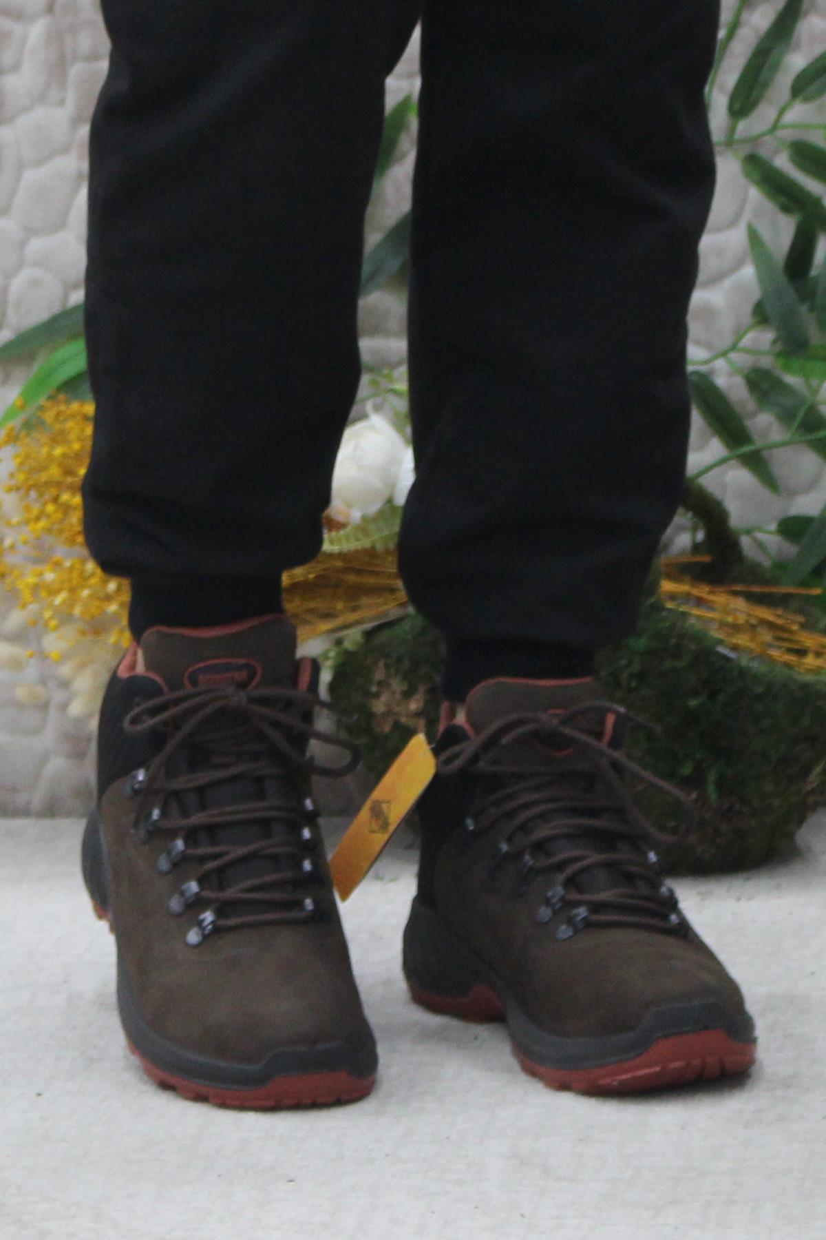 M4100 Kahve Anatomik Orijinal Ürün Hakiki Deri Su Geçirmez Erkek Bot - Görsel 3