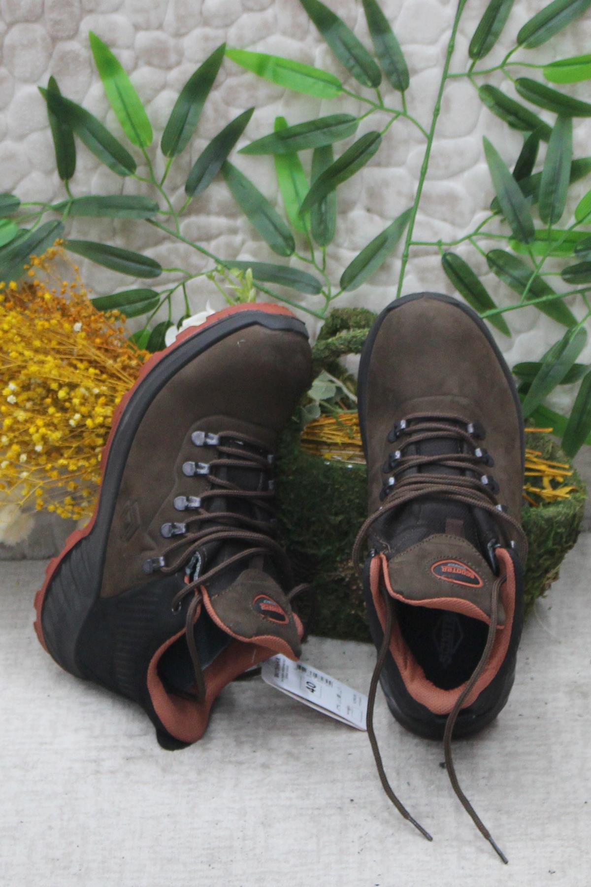 M4100 Kahve Anatomik Orijinal Ürün Hakiki Deri Su Geçirmez Erkek Bot - Görsel 6